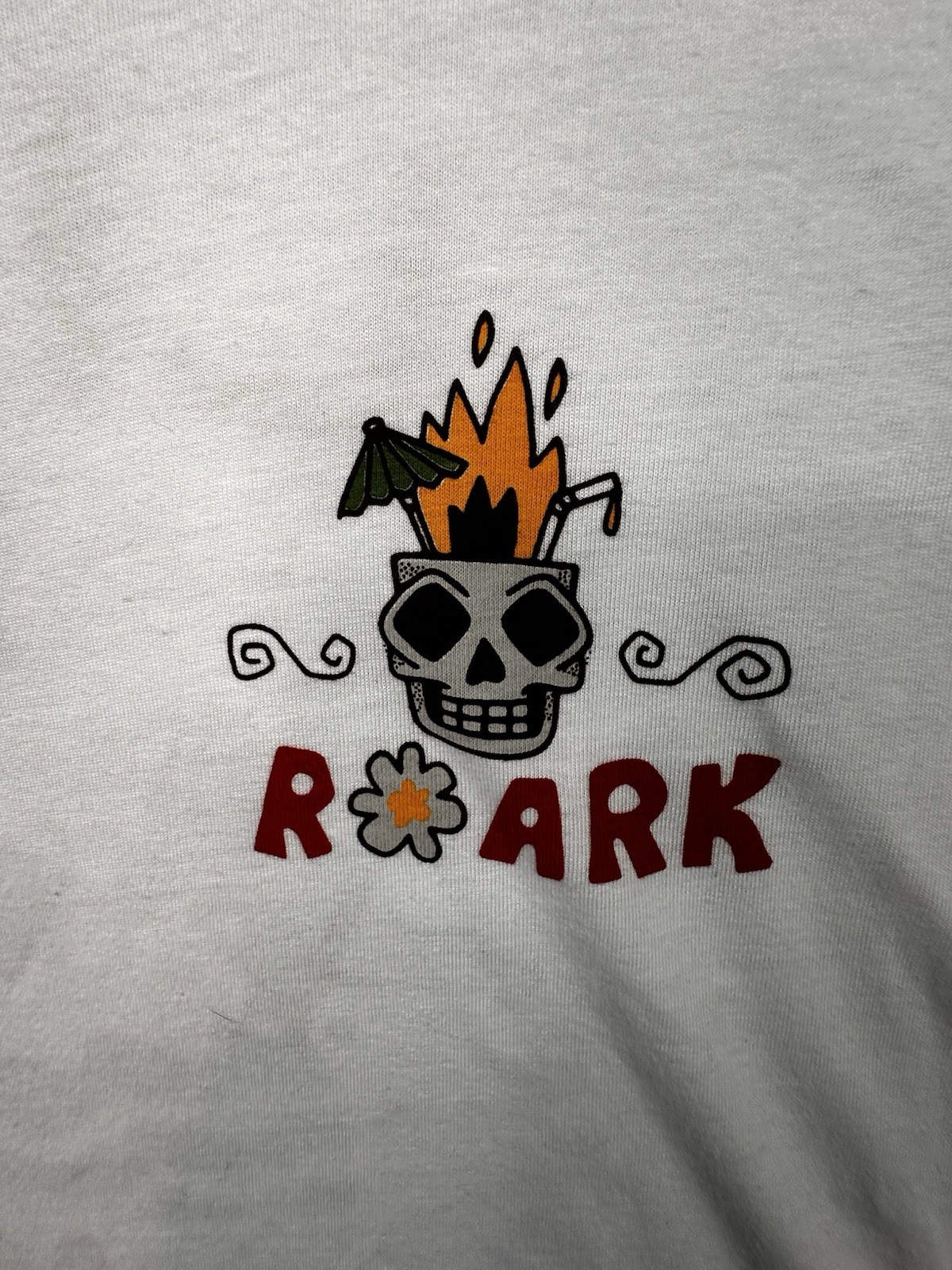 Roark Liquid Lounge Premium Organic Cotton Graphic Tee Mens XL White Surfer
