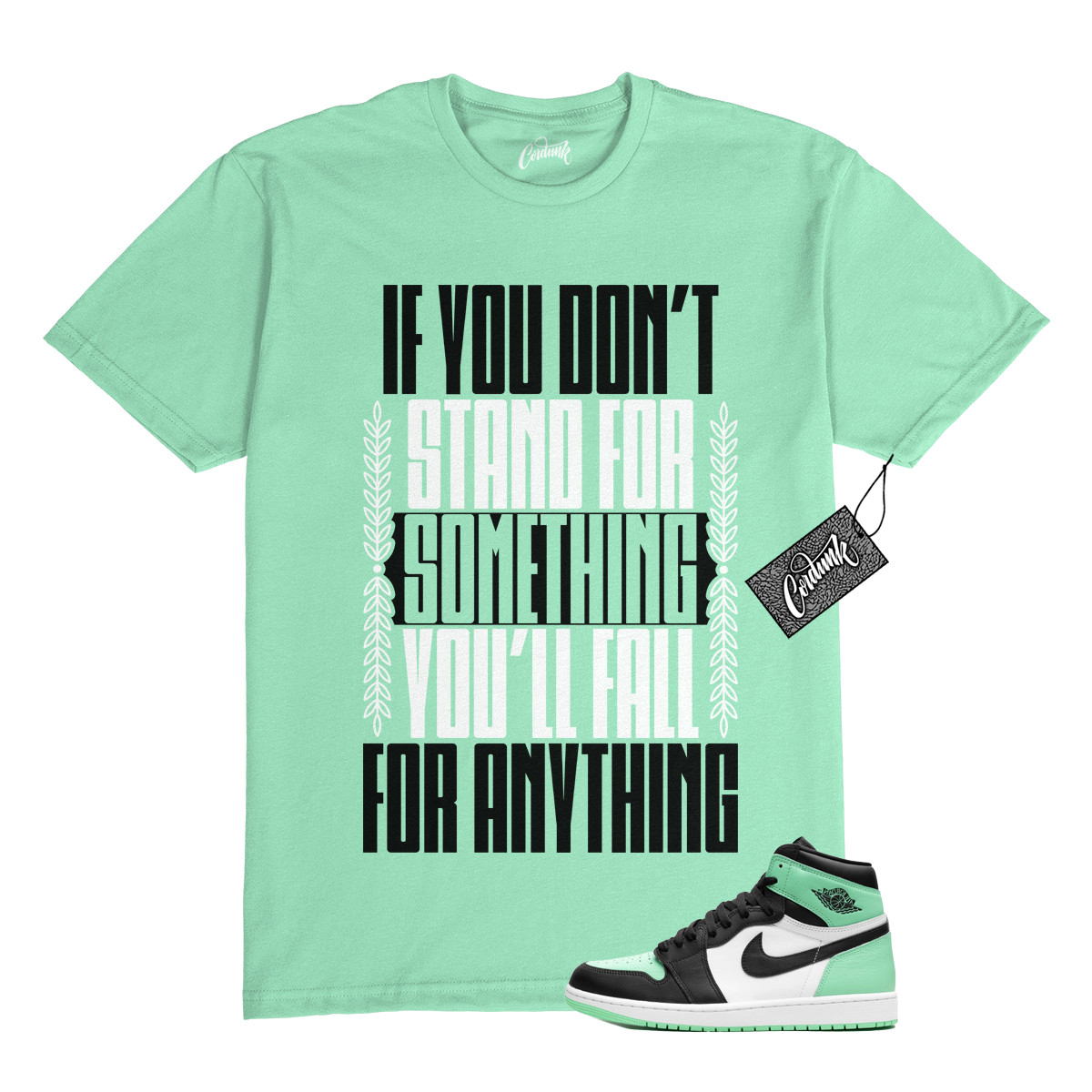 1 Green Glow Mint White Black High T Shirt Match S4S