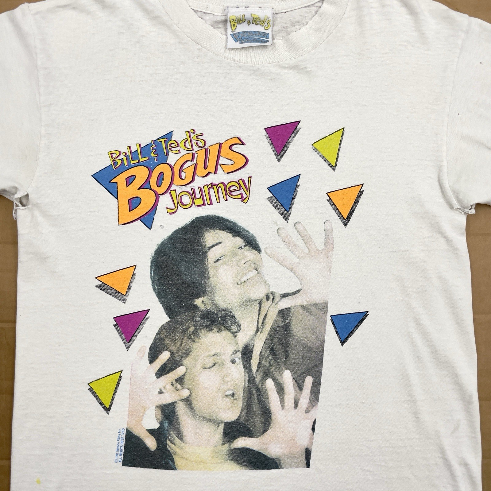 VTG 90s Bill & Ted’s Bogus Journey 20.5” x 28” Keanu Reeves Movie T Shirt