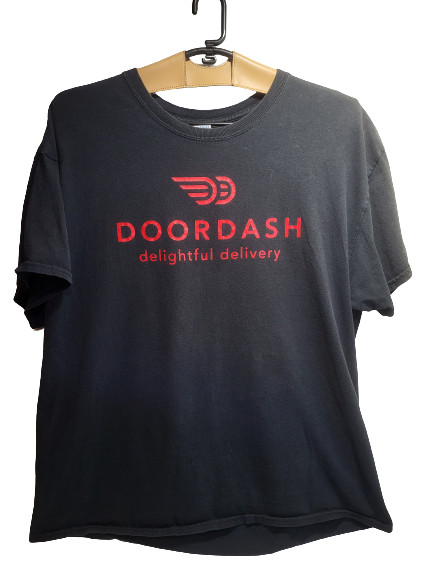 DoorDash Delightful Delivery T-Shirt – Employee Short Sleeve Tee – Mens XL Black
