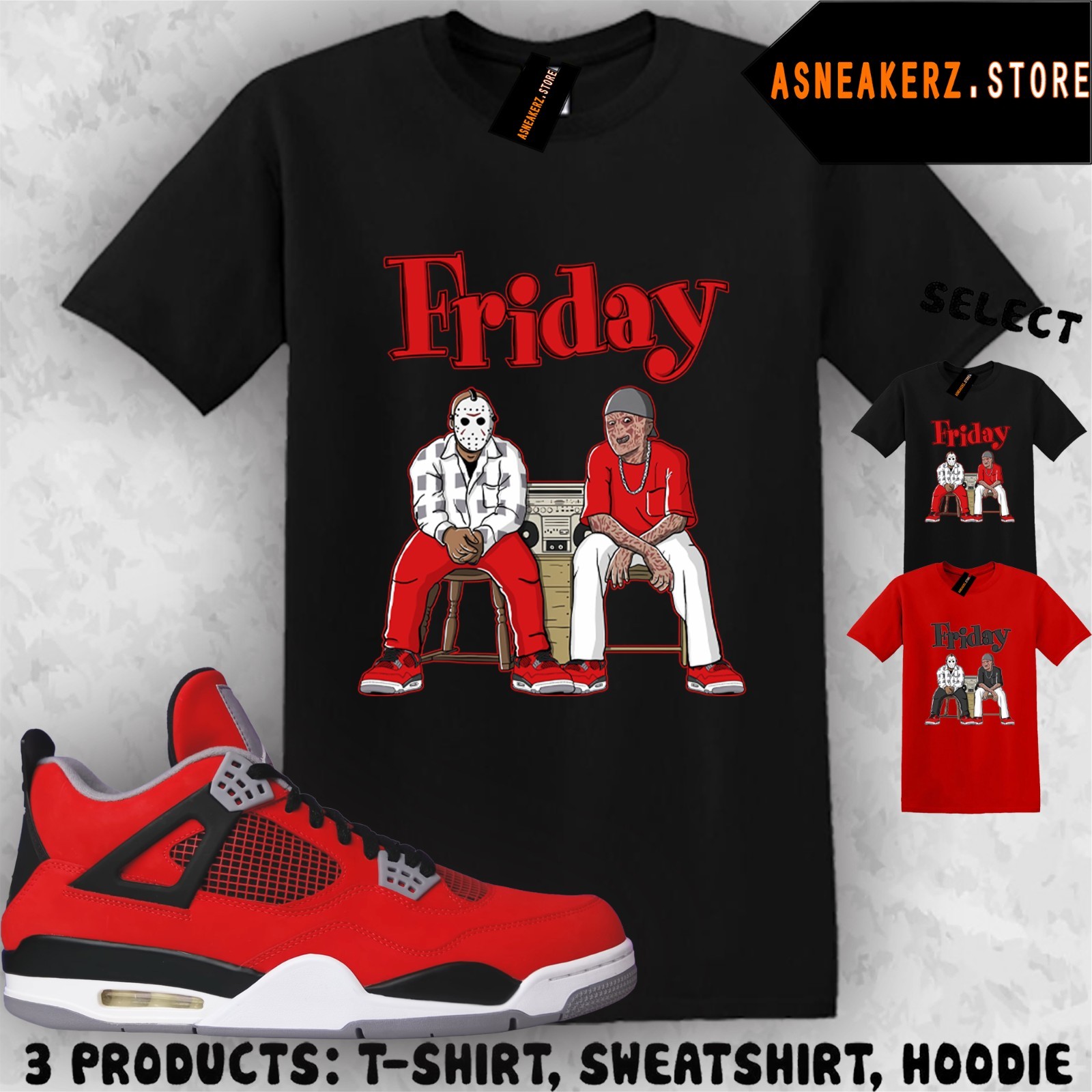 Shirt To Match AJ 4 Toro Bravo 2026 Sneaker Matching Friday Freddy Jason T-Shirt