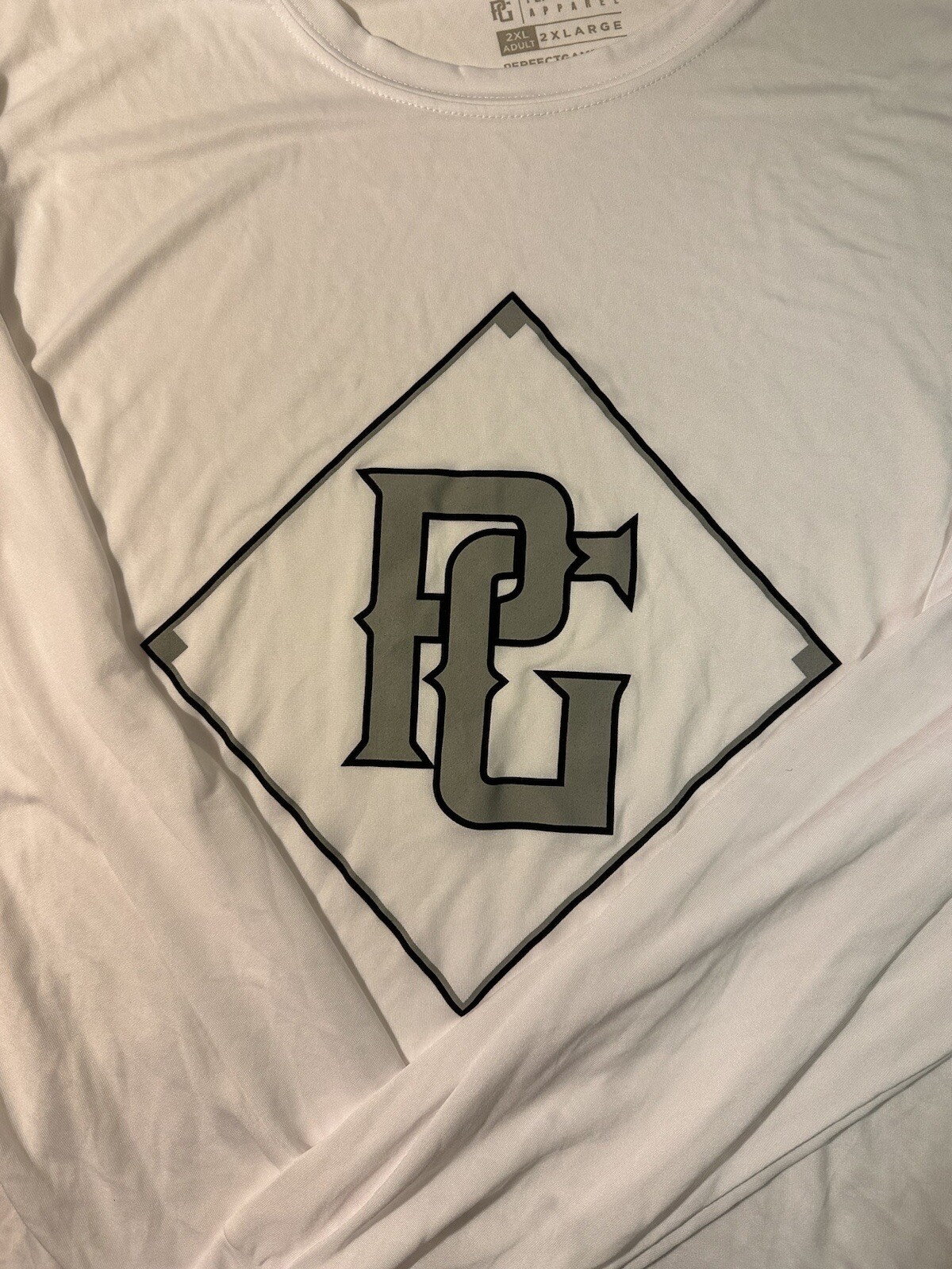 Men’s Sz XXL Perfect Game Baseball White Long Sleeve Shirt