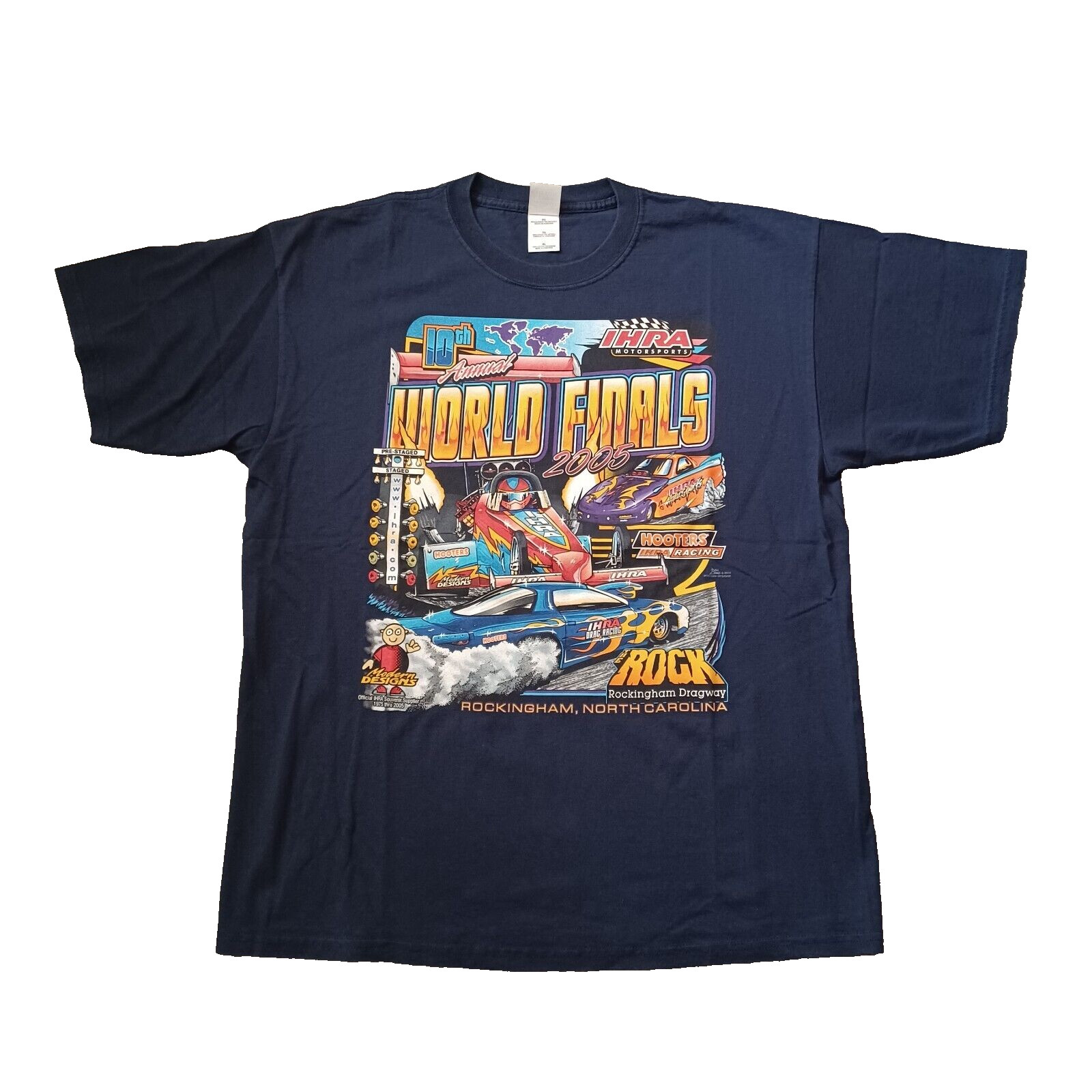 IHRA Motorsports World Finals T Shirt Mens XL Blue 10th Annual Drag Racing Y2K