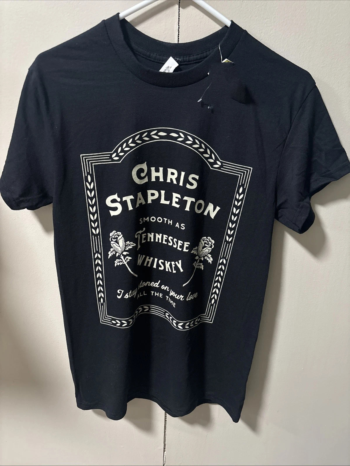 Chris Stapleton Black Smooth As Tennessee Whiskey Tour T Shirt Full Size S-5XL