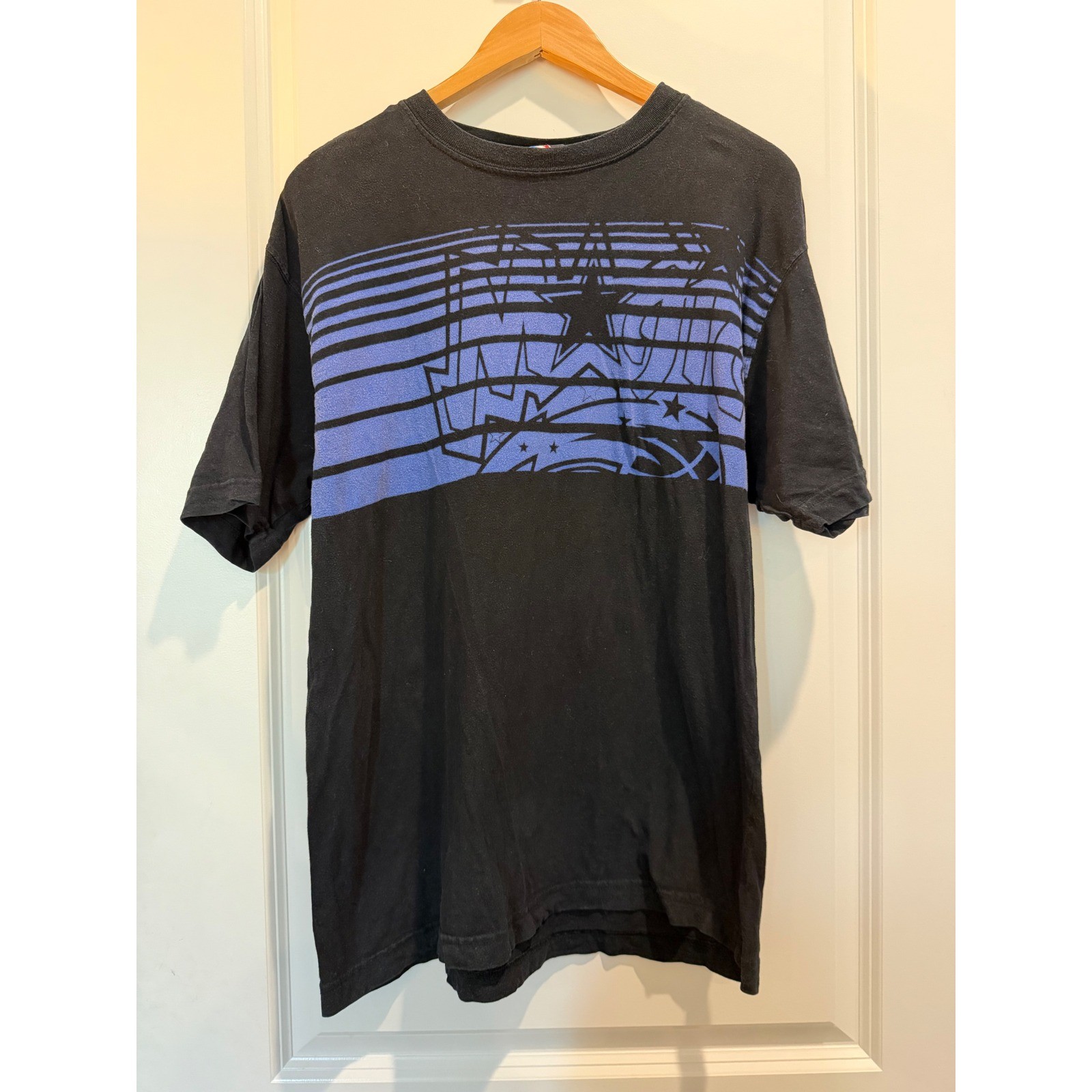 UNK NBA Orlando Magic Graphic T-Shirt Mens Medium Black Blue Short Sleeve Cotton