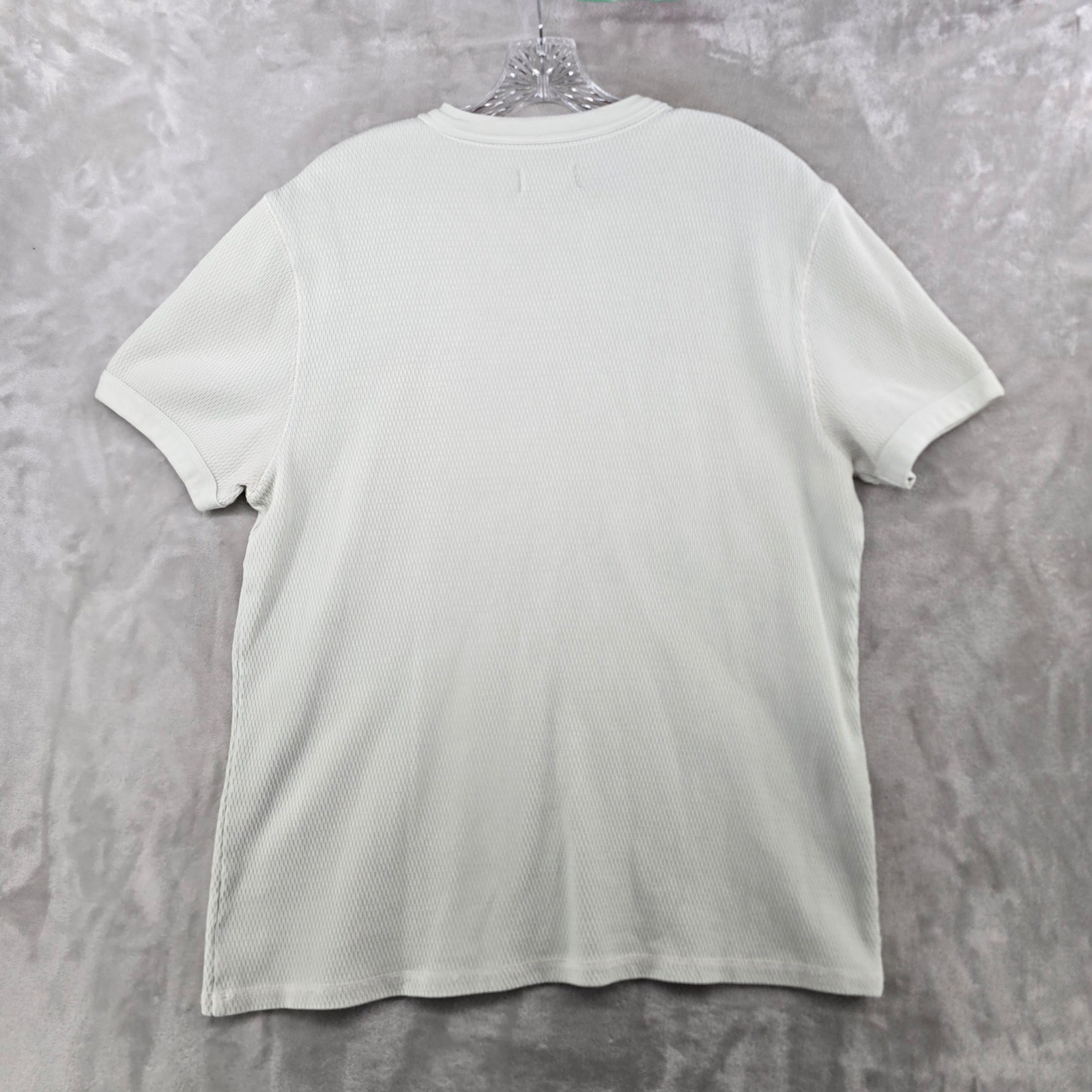 Taylor Stitch Heavy Bag Tee Mens 42 Large Off White Waffle Knit Textured T-Shirt