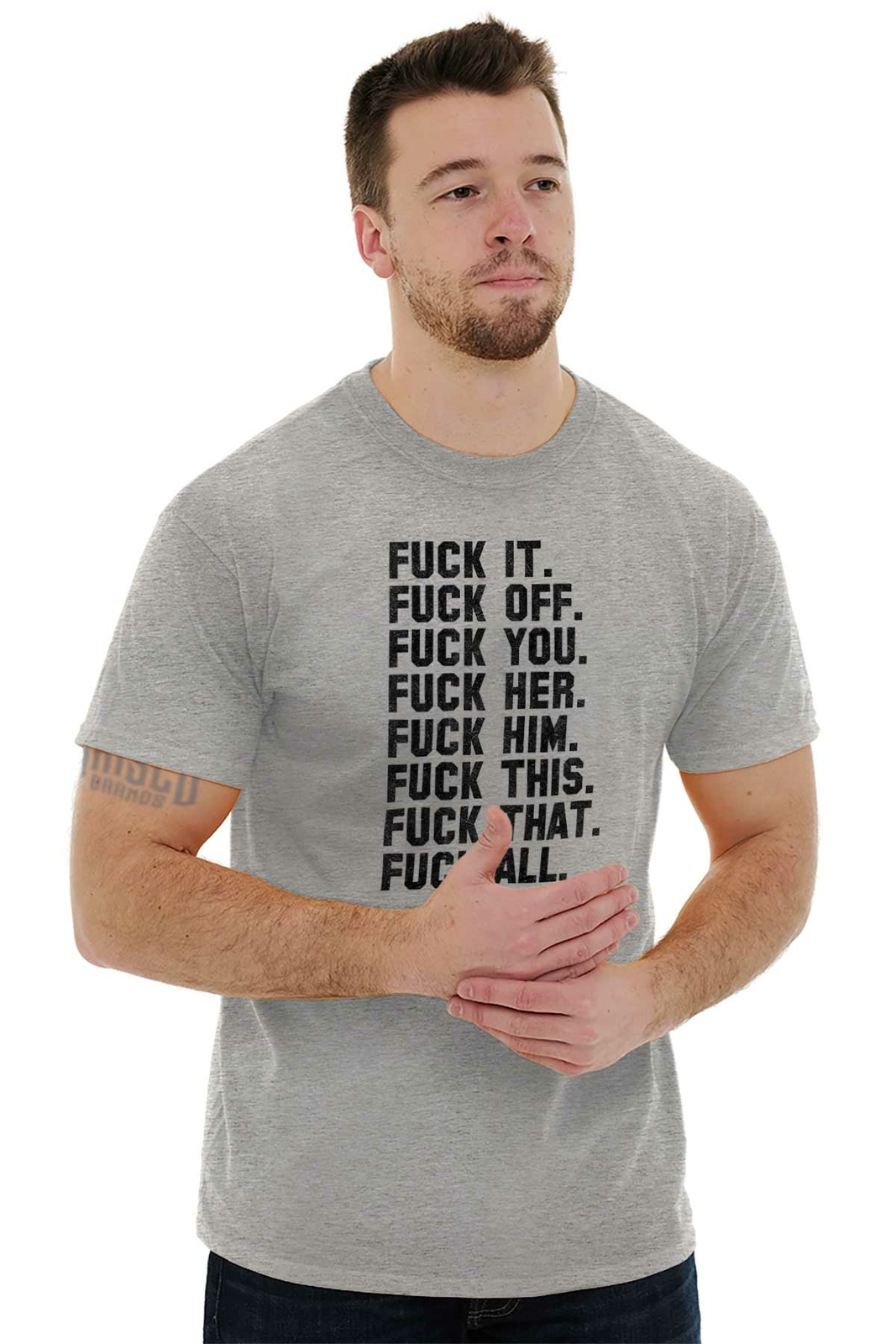 F**k It All Funny Offensive Rude Novelty Gift Womens or Mens Crewneck T Shirt Te