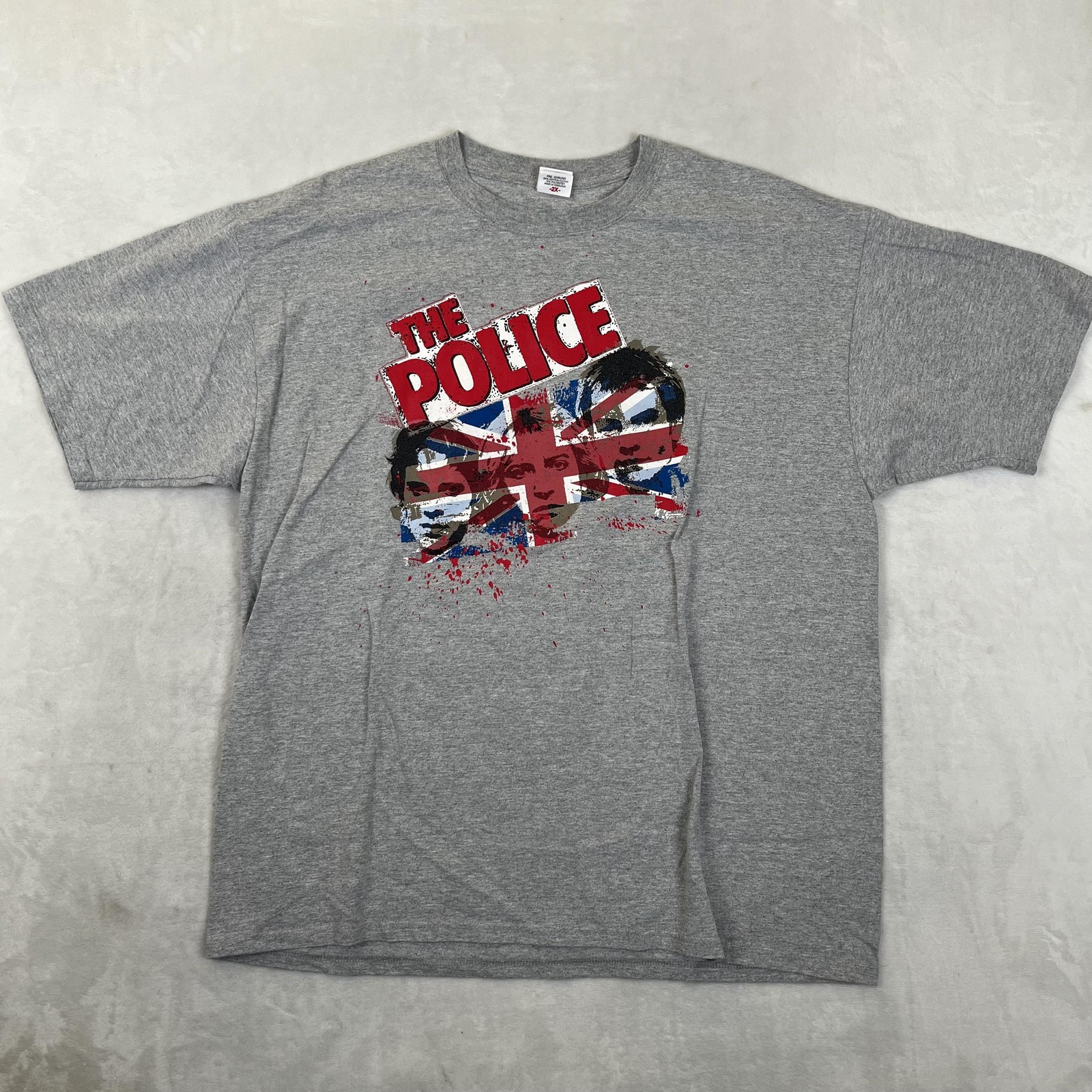 The Police World Tour T-Shirt Mens 2XL Gray 07-08 Concert Rock Band Tee