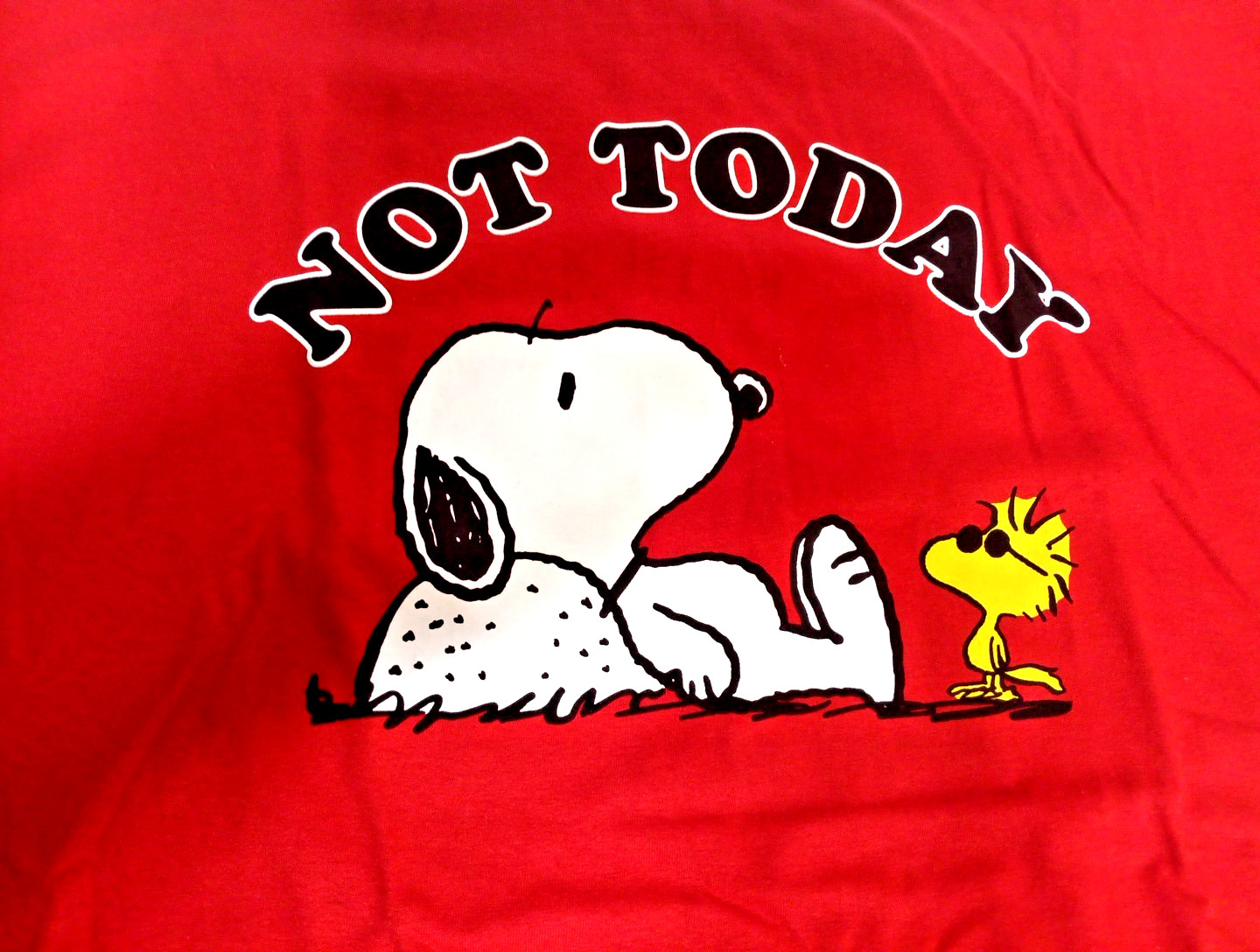 XL PEANUTS Snoopy “Not Today” Men’s Red ShortSleeve T-Shirt Free Shipping