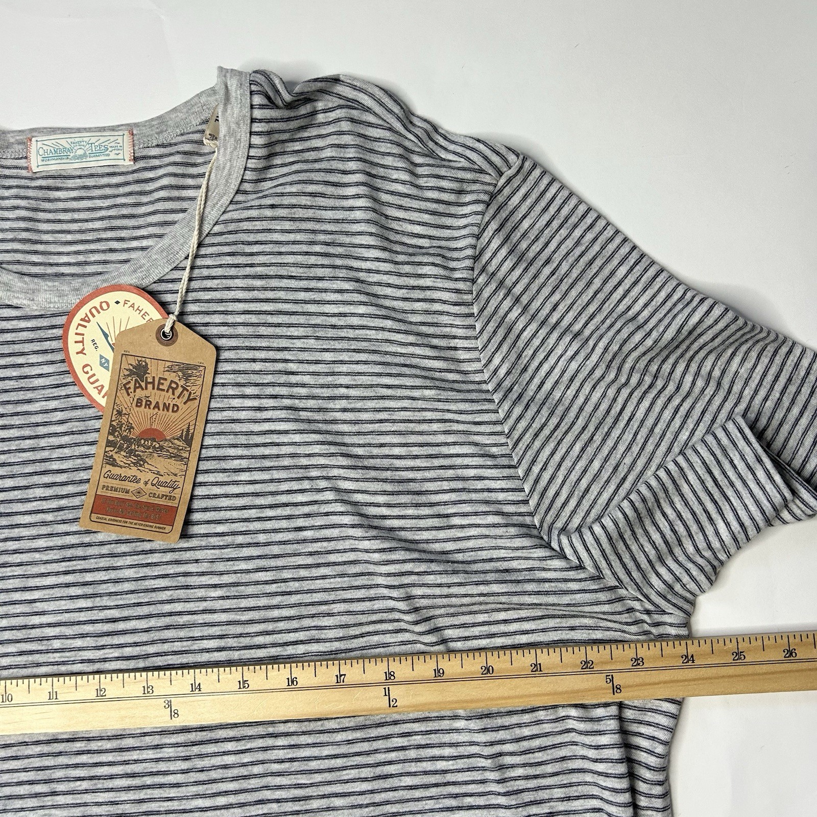 Faherty TShirt Men’s XXL Short Sleeve Vintage Chambray Cotton Modal Lightweight