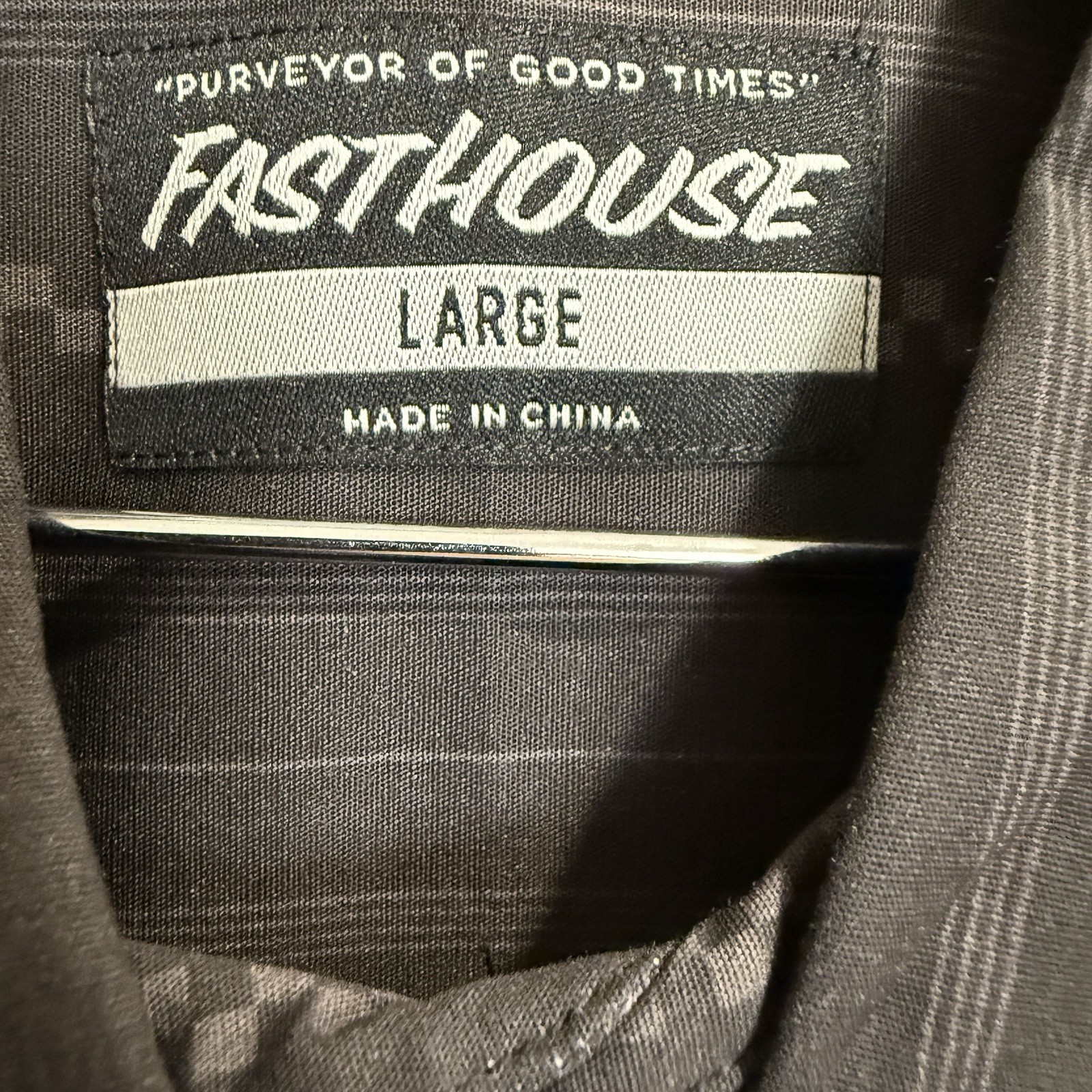 FASTHOUSE MENS LARGE SMS GALLERY SS BUTTON-UP SHIRT VINTAGE BLACK
