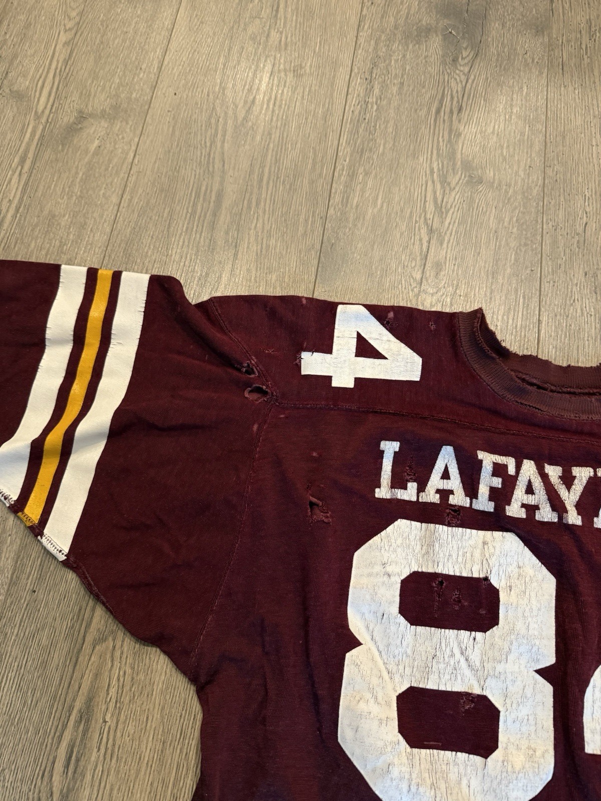 Vintage 1960s Champion Products Football Jersey Maroon 84 Mesh Size 44