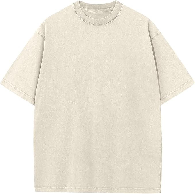 Oversized 100% Cotton Acid Wash T-shirt Heavyweight Hip Hop Style Tee