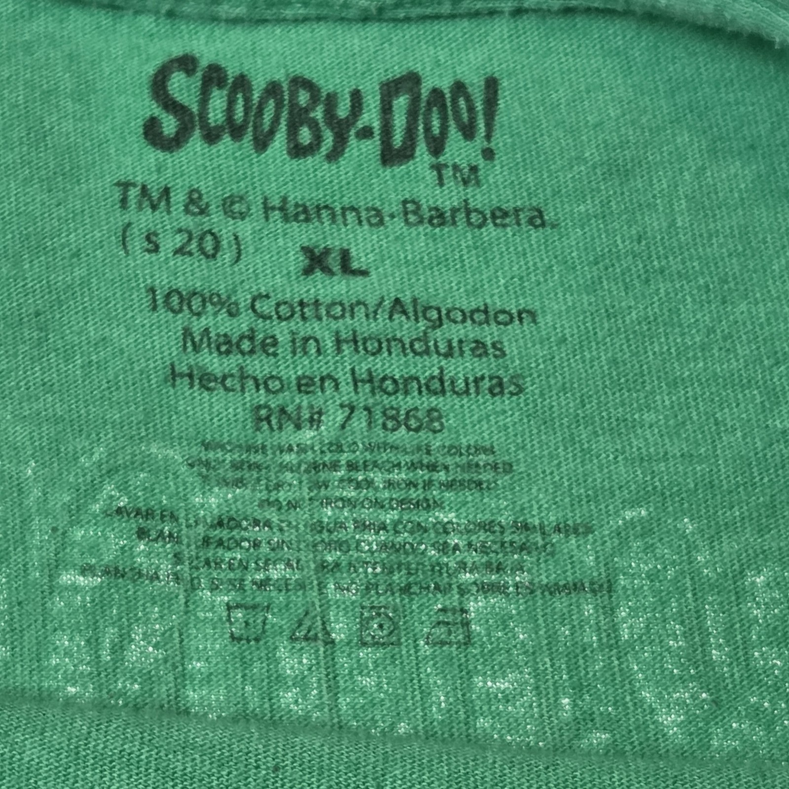 RARE Scooby-Doo! Green Graphic Print Crew Neck Short Sleeve T-Shirt Men XL