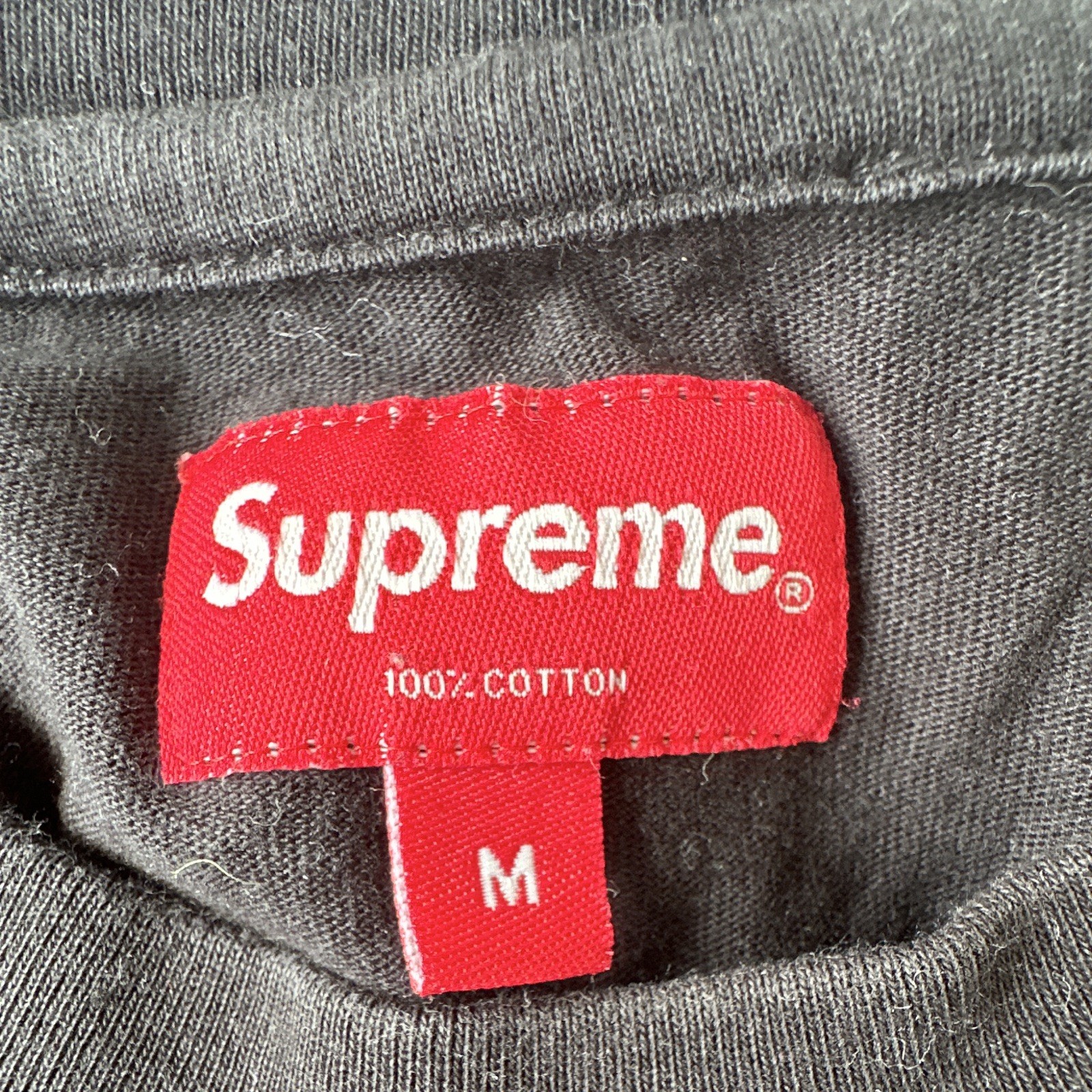 Supreme Black Graphic Logo Crew Neck Short Sleeve Cotton T-Shirt M RN101837
