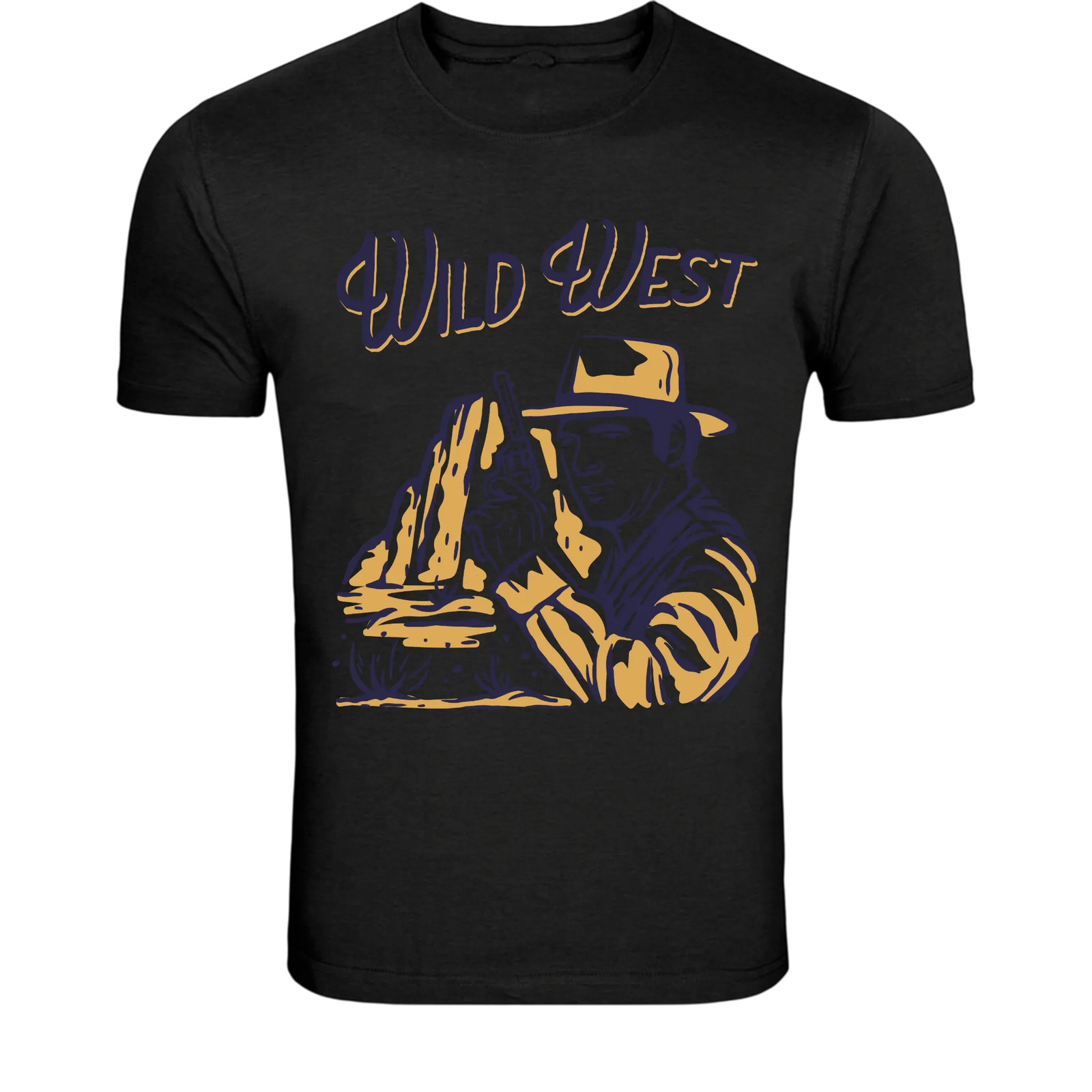 Wild West Cowboy Gunman T-Shirt – Vintage Western Outlaw Graphic