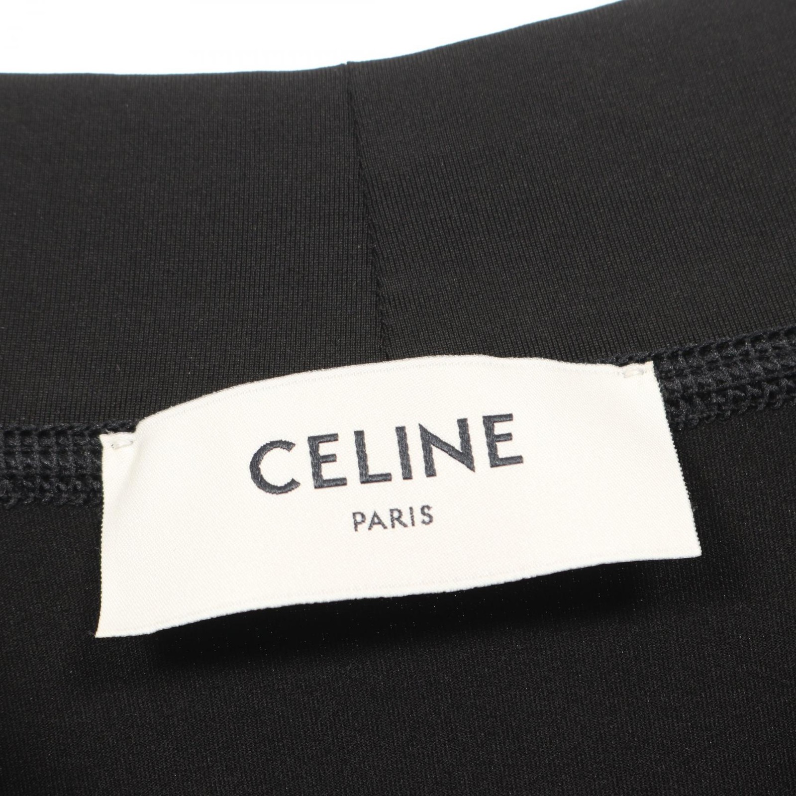 CELINE Lycra Surf Long-sleeved T-shirt nylon polyurethane Black White Used mens
