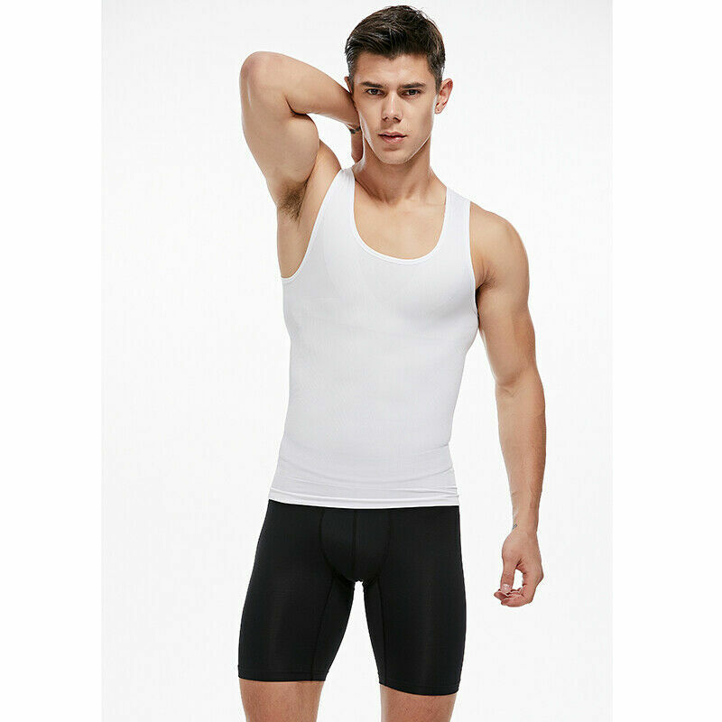 Men’s Toning Vest Compression Shirt Tank Gynecomastia Belly Control Body Shaper