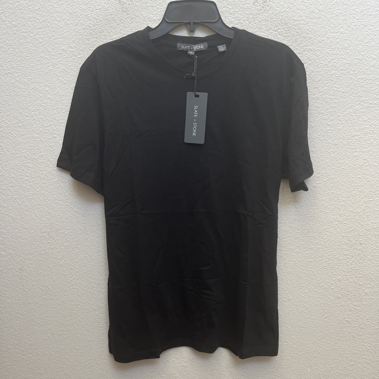 NEW Slate & Stone Men’s Black Crew-Neck Short Sleeve T-Shirt Cotton NWT Medium