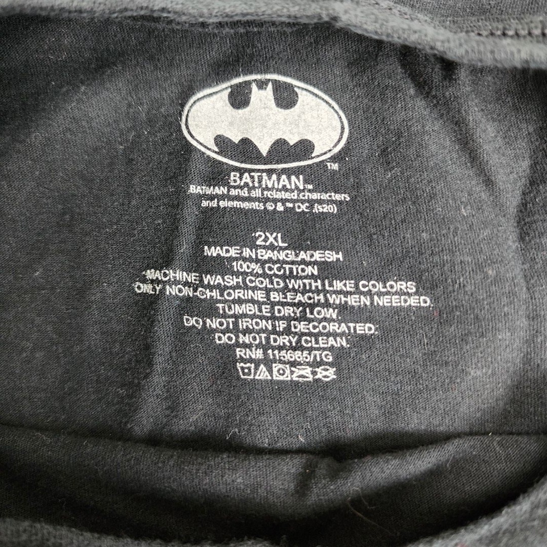 DC Comics Batman Superhero Logo Black Short Sleeve Tee Shirt Men’s Size 2XL