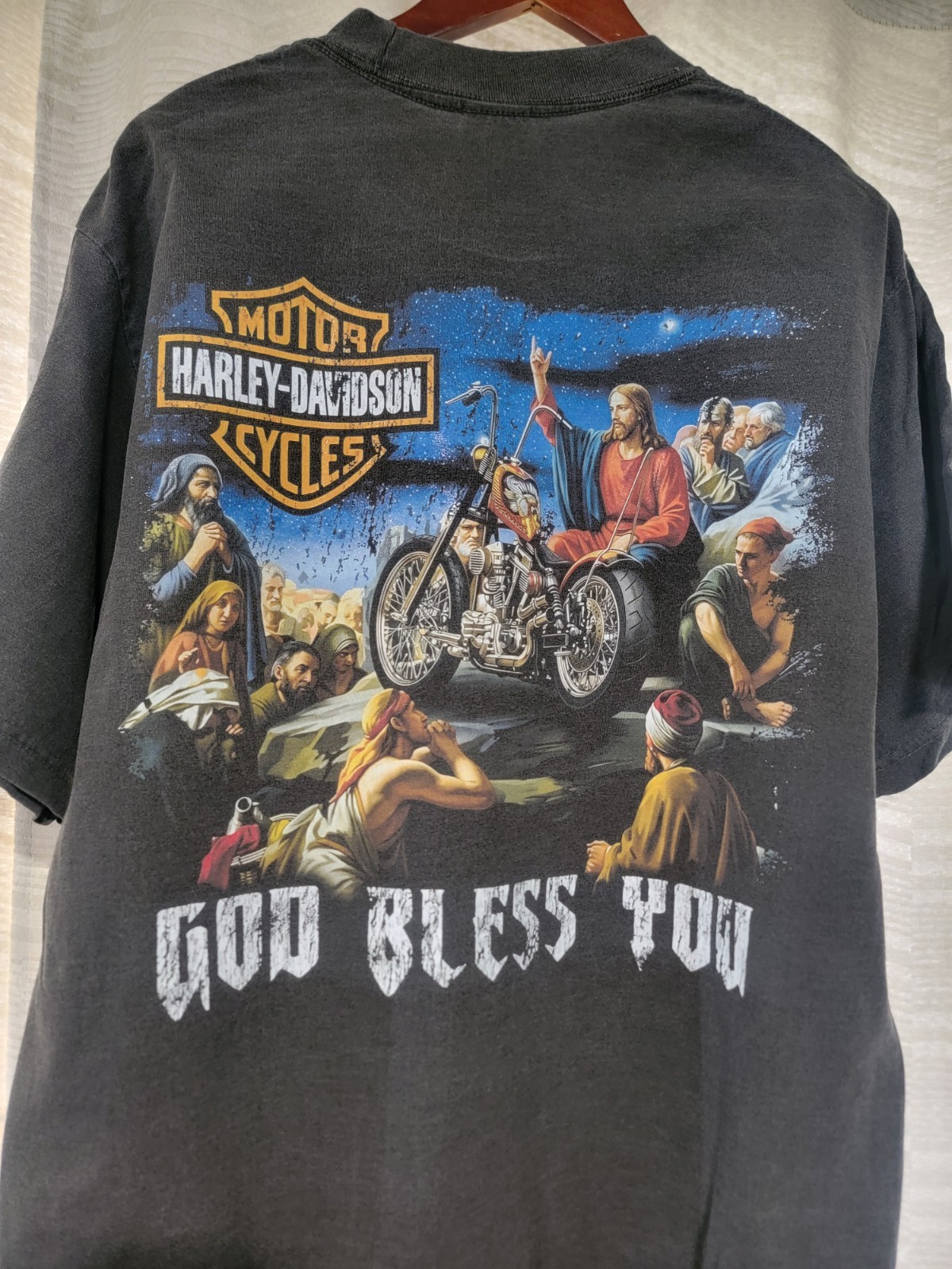 HARLEY DAVIDSON GOD BLESS YOU ON A SHAKA HEAVYWEIGHT GARMET SHIRT “MODERN”