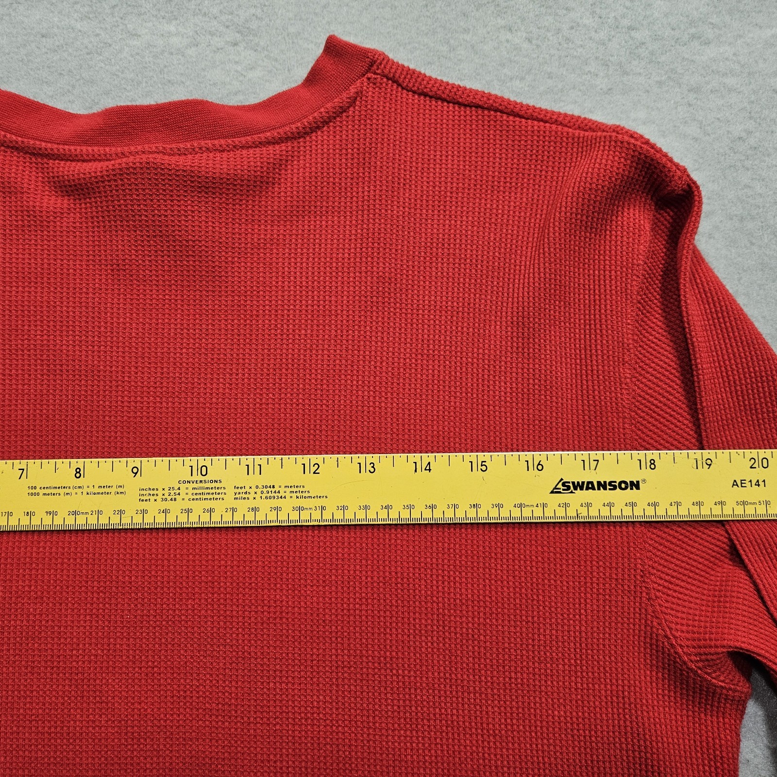 Southpole Waffle Knit Thermal Shirt Mens XL Fire Engine Red Fitted Slim Classic