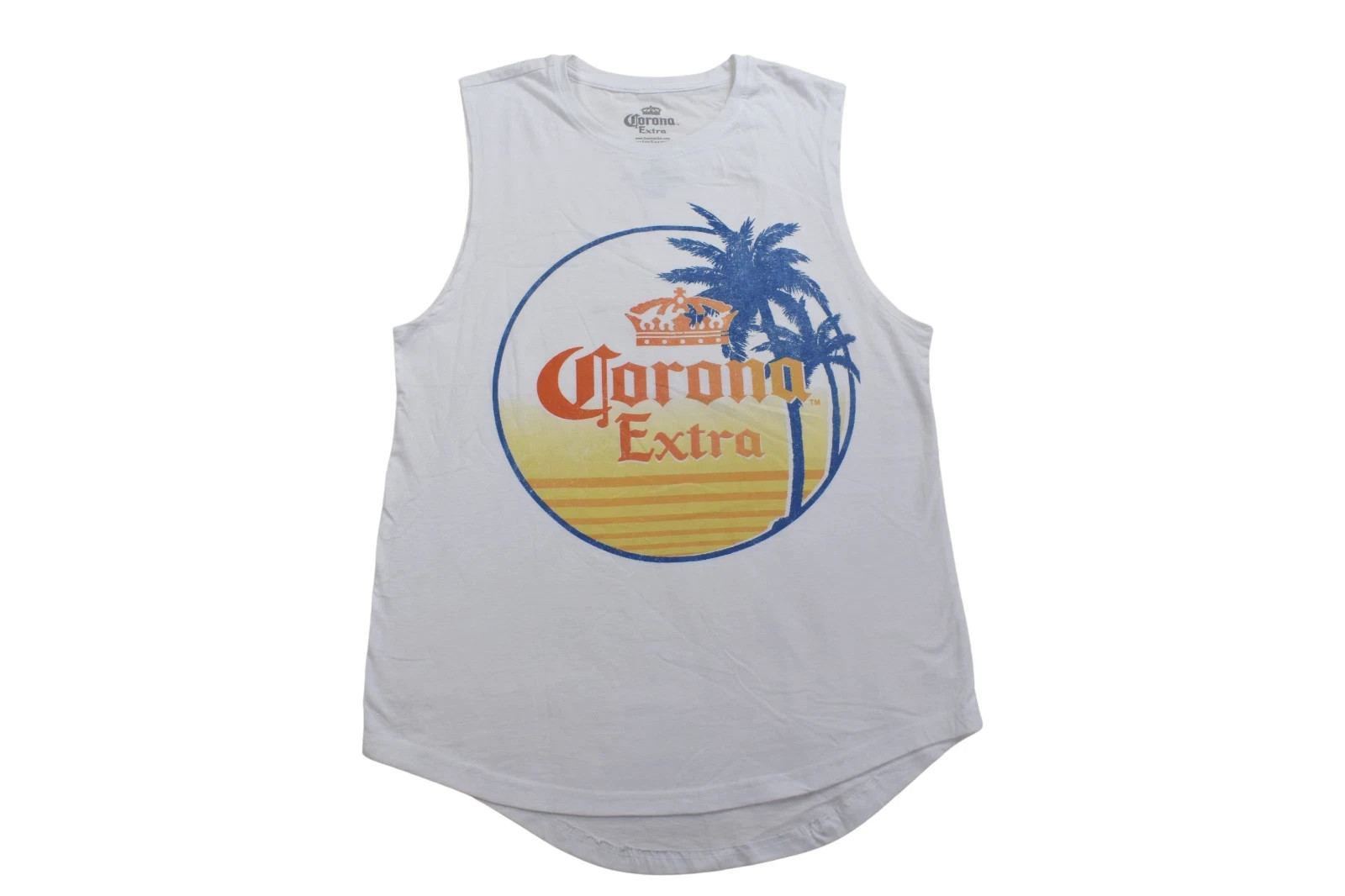 Corona Mens Corona Extra Beach Graphic White Muscle Tank Shirt New S-XL