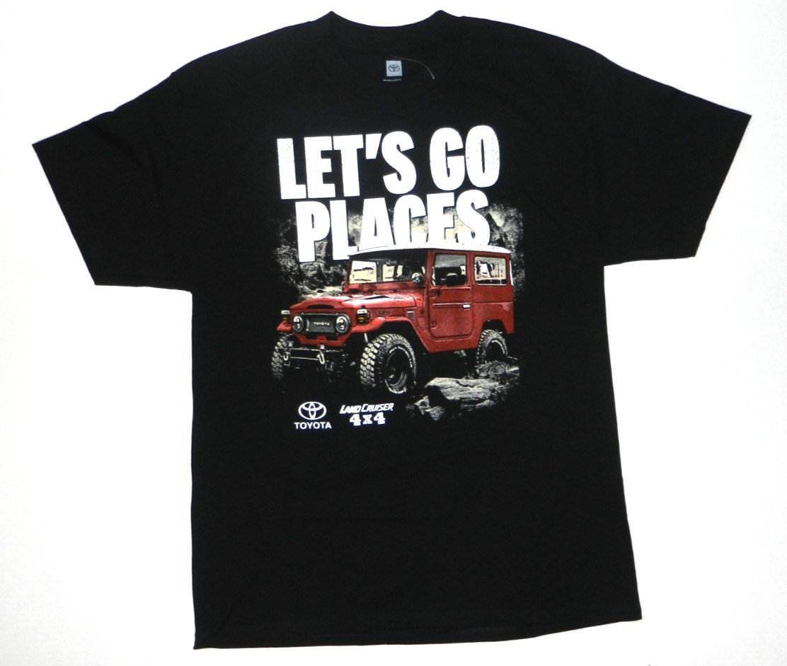 Toyota Land Cruiser 4X4 “LET’S GO PLACES LEADING THE WAY” Black T-Shirt New