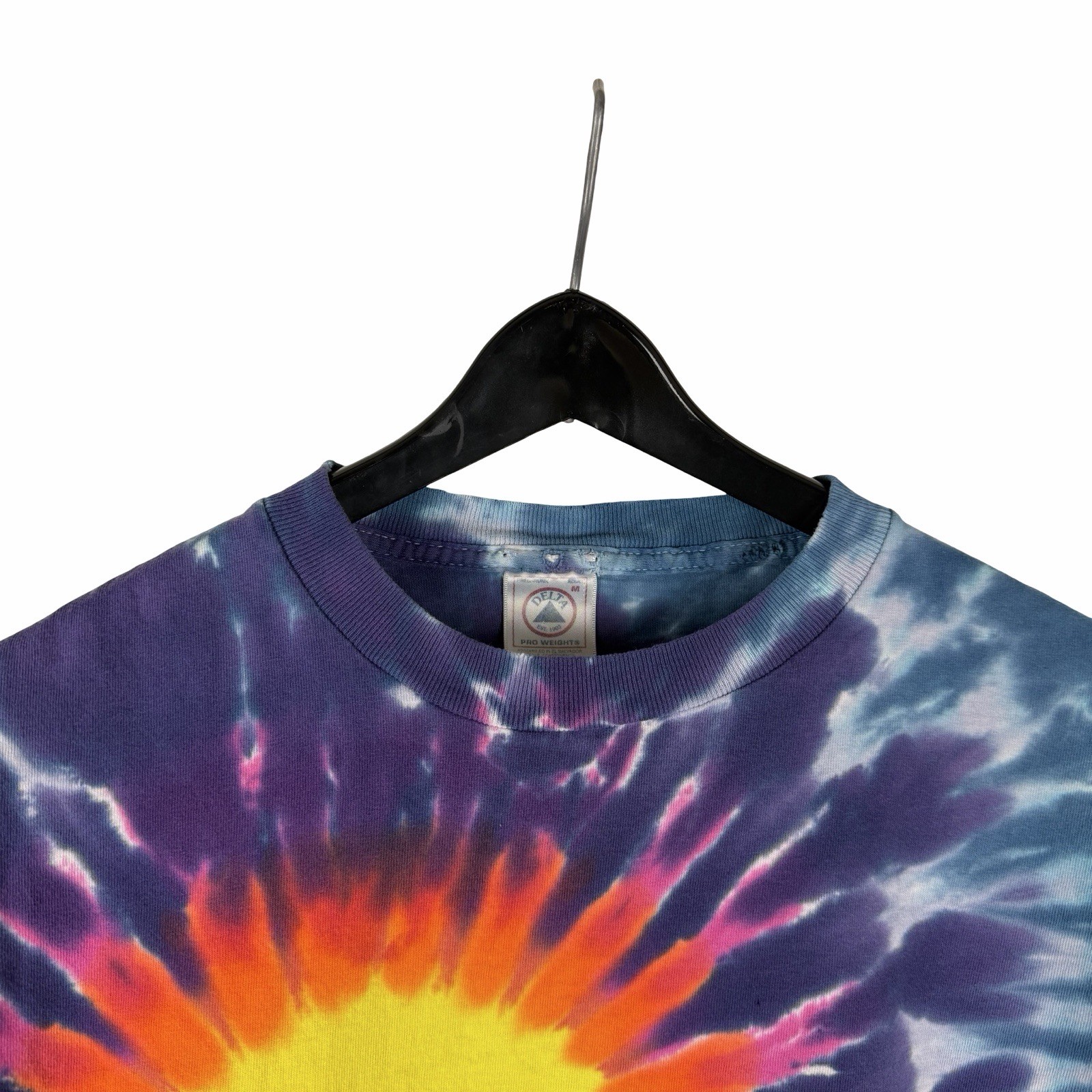 Vintage 90s Delta Pro Weight Tie Dye Hippie Style Blank Shirt Size M