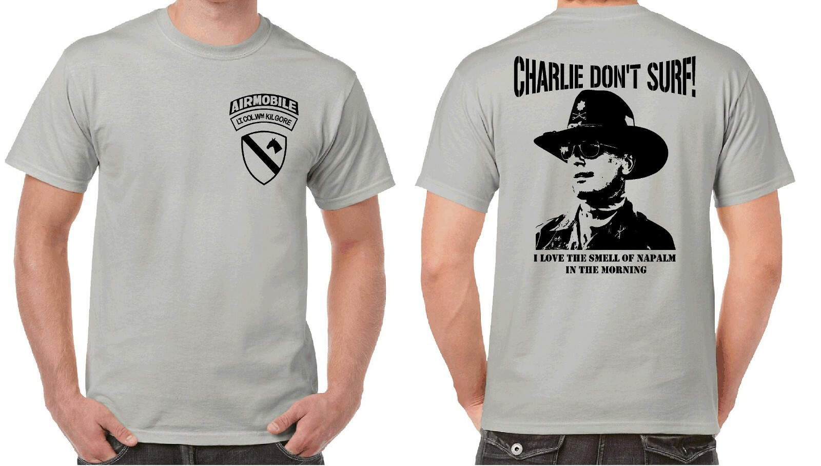 CHARLIE DON’T SURF LT COLONEL WM KILGORE T-SHIRT T SHIRT CLOTHING 100% COTTON