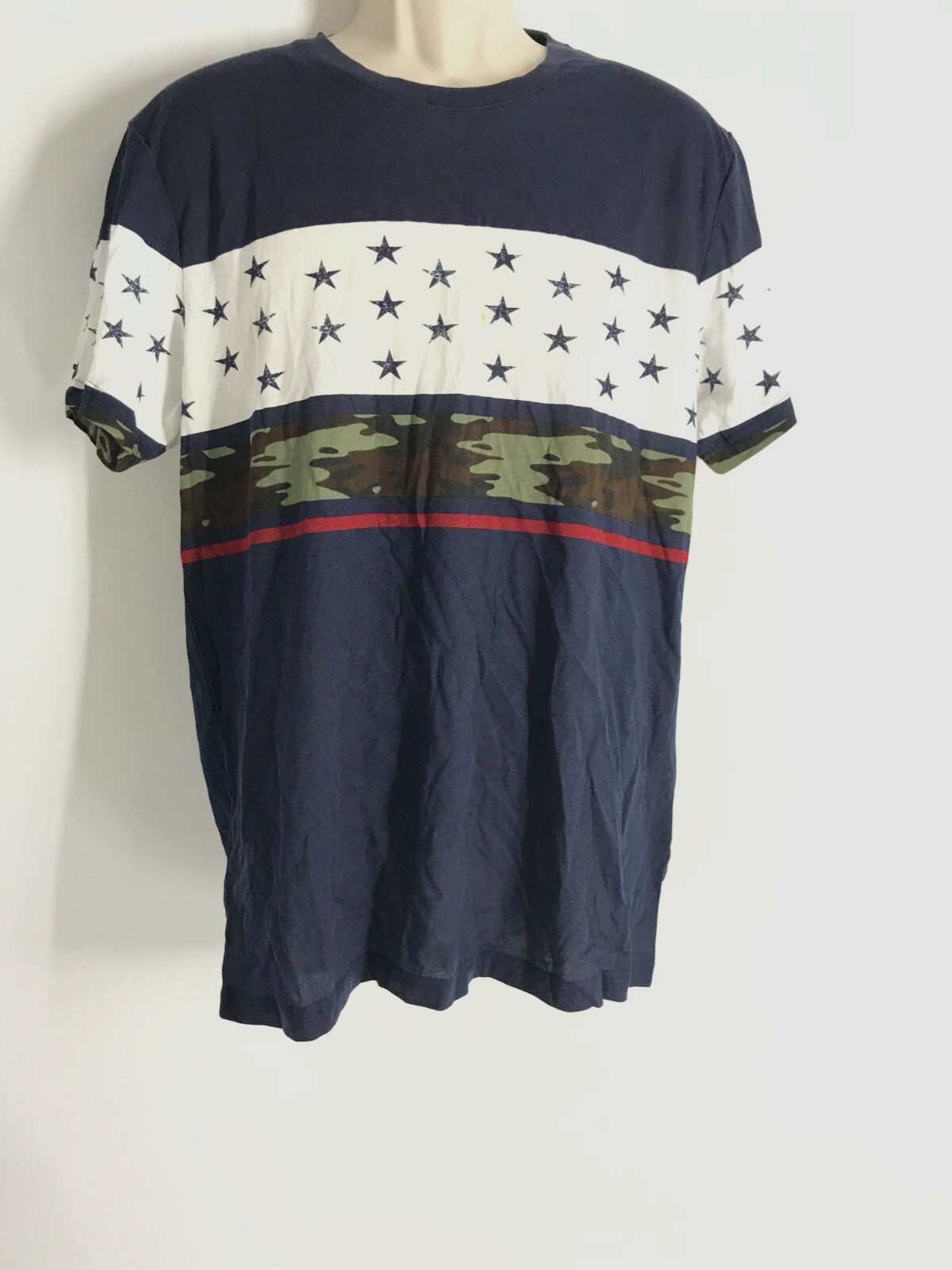 $30 American Rag Men’s Blue Short Sleeve Ribbed Collar Shirt Size Large
