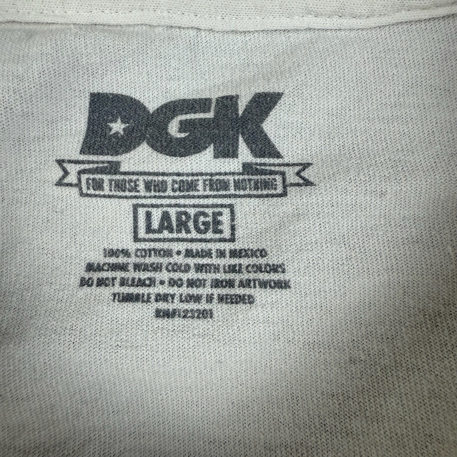 DGK T-Shirt Men’s Large White Streetwear Gangsta Car Graphic Tee
