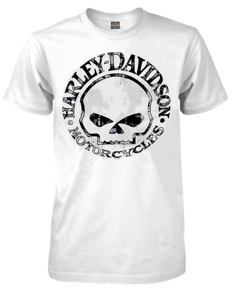 Harley-Davidson Men’s T-Shirt, Willie G Skull Short Sleeve Tee, White 30296643