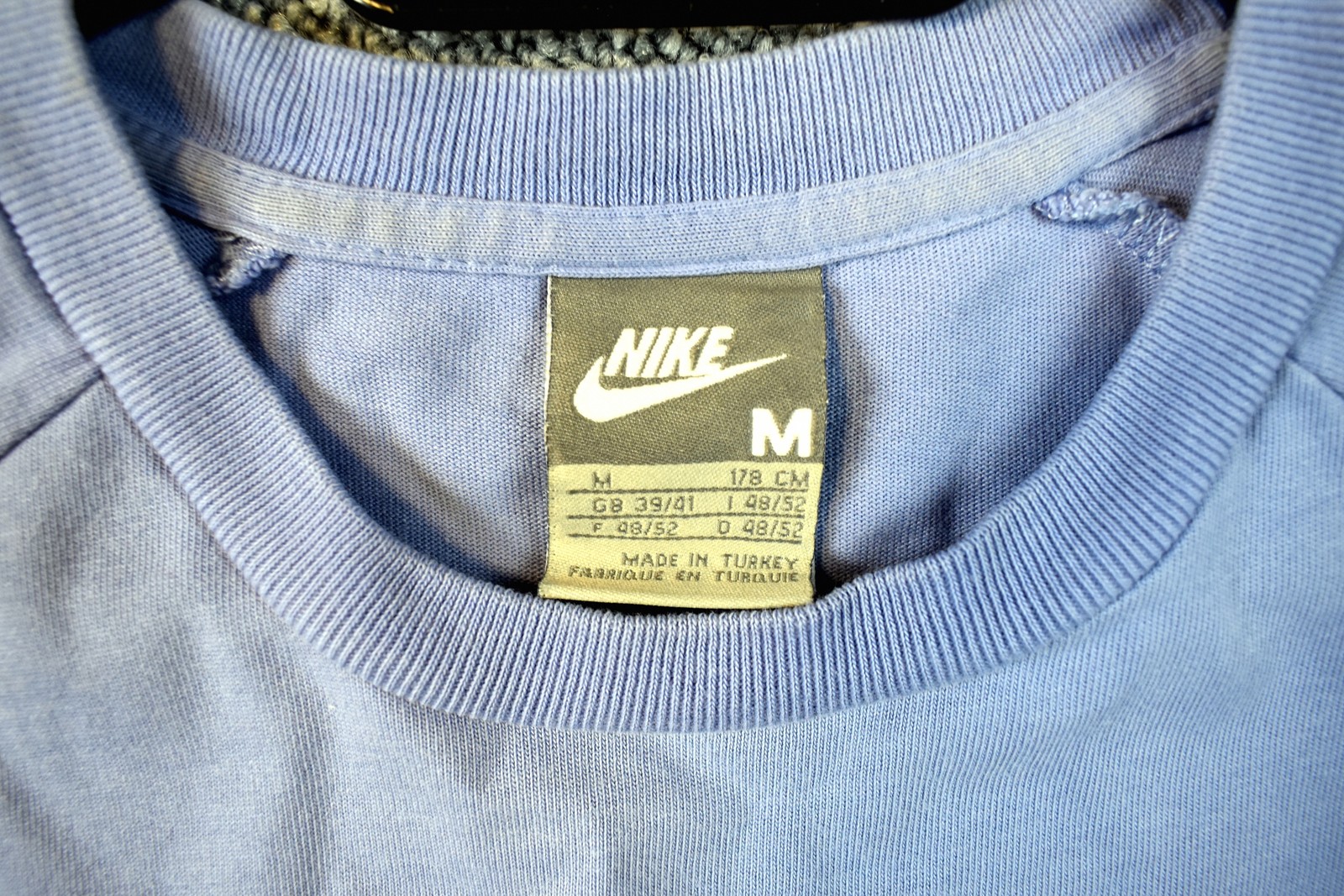 Nike Long Sleeve Tee Mens S Blue Spell Out Swoosh Crewneck Crew Neck