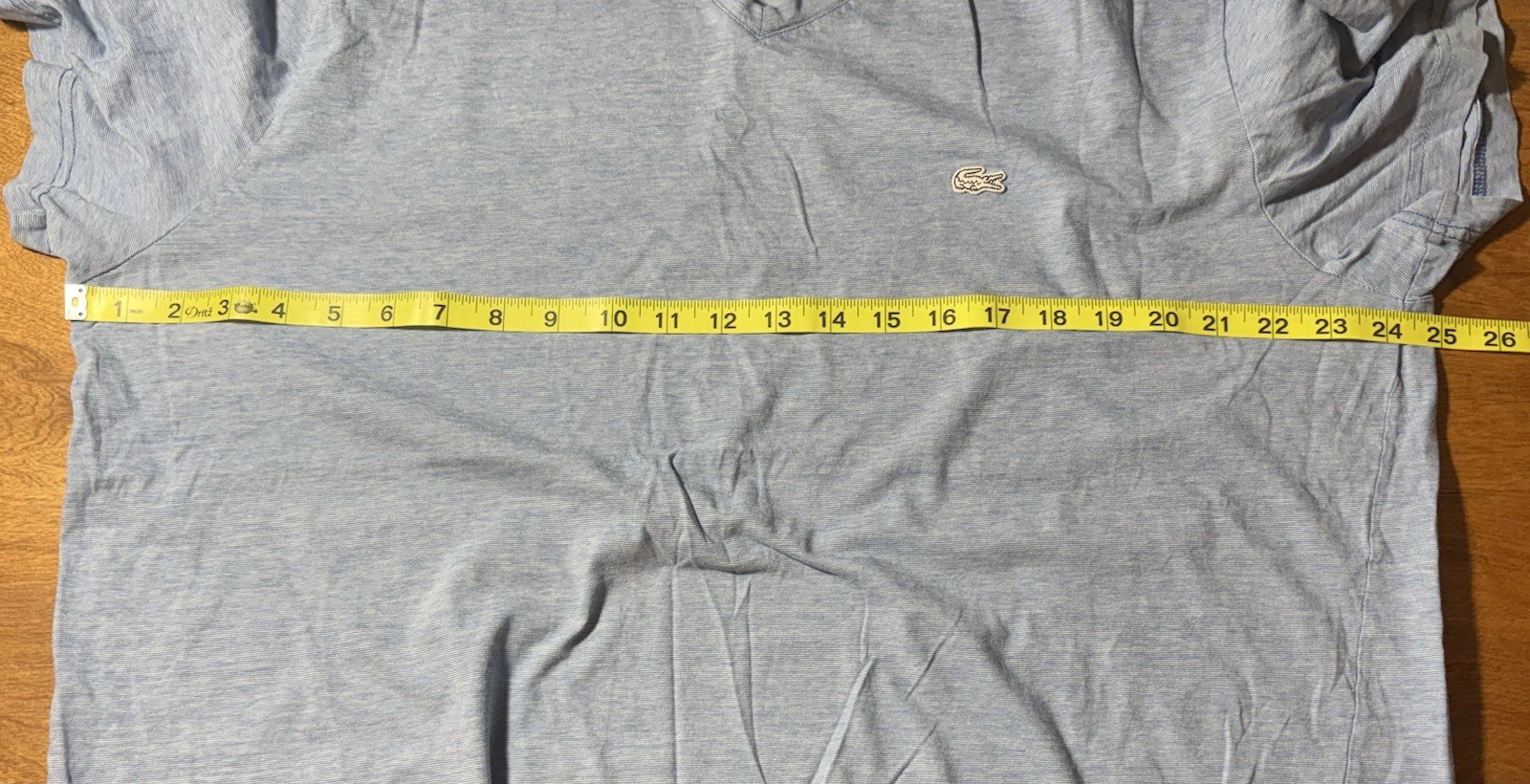 Lacoste Men’s Size 3XL (8) Blue w/ White Alligator Logo S/S V-Neck T-Shirt Tee