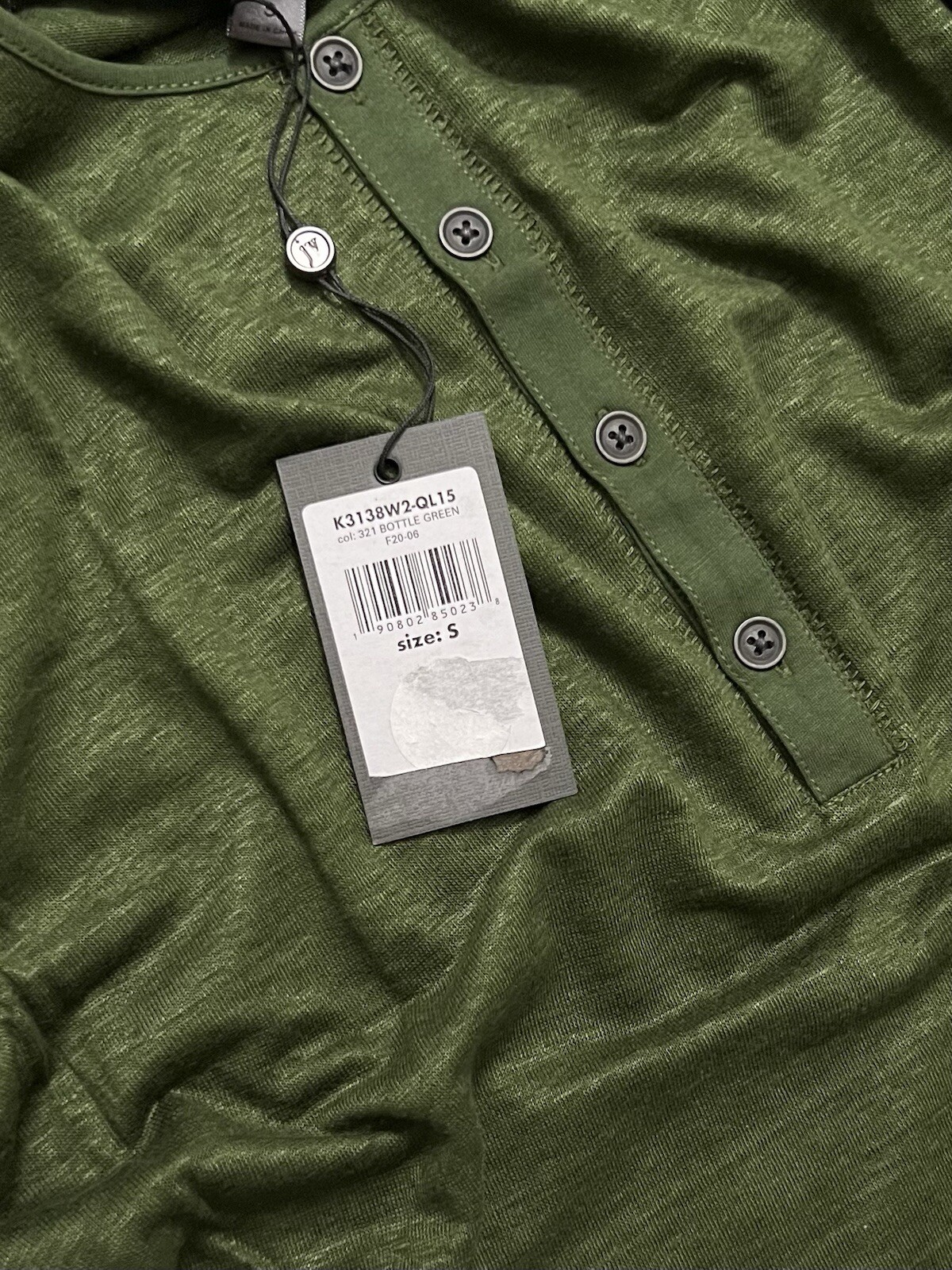 John Varvatos Collection Luxury Henley – Mercerized Linen – Raw Edges – Vtg 2020