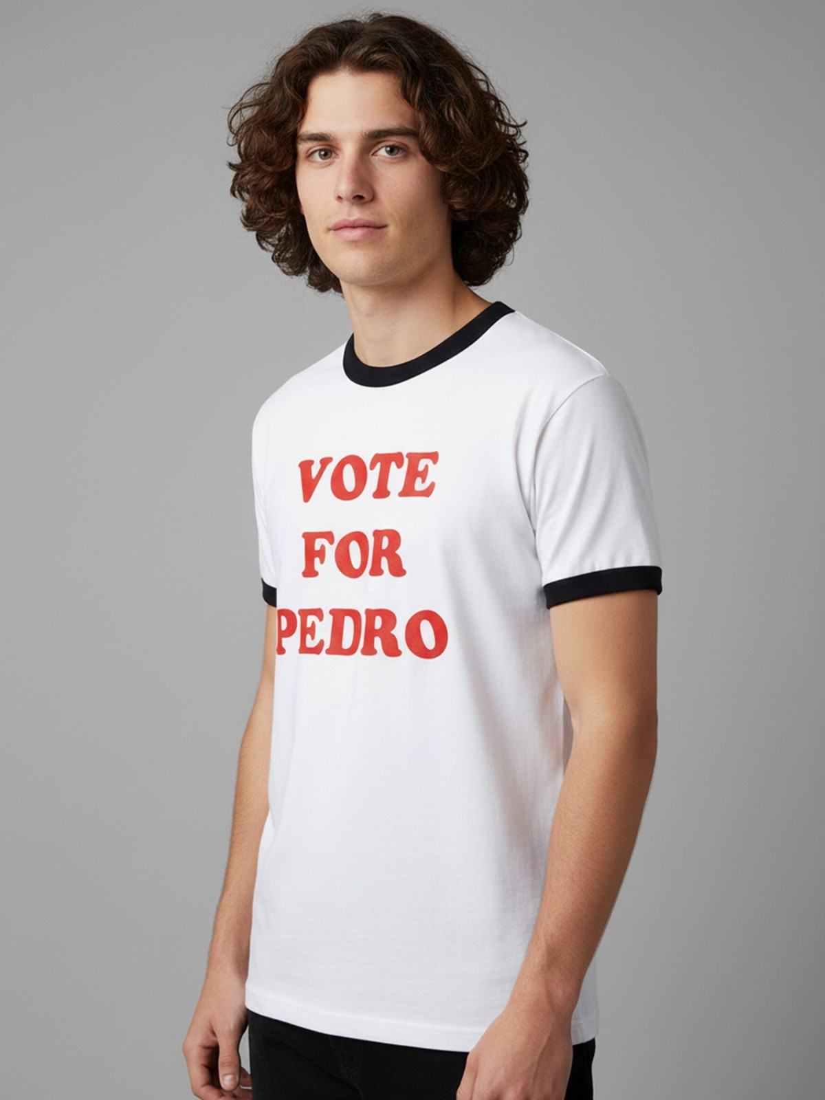 Vote for Pedro Short Sleeve Ringer T-Shirt – Adult Small – 4XL – Free Shipping