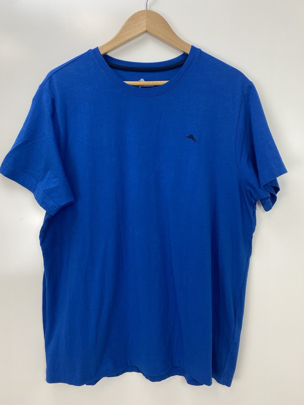 Tommy Bahama Blue Marlin Logo Crew Neck Short Sleeve Knit Stretch Tee Men L