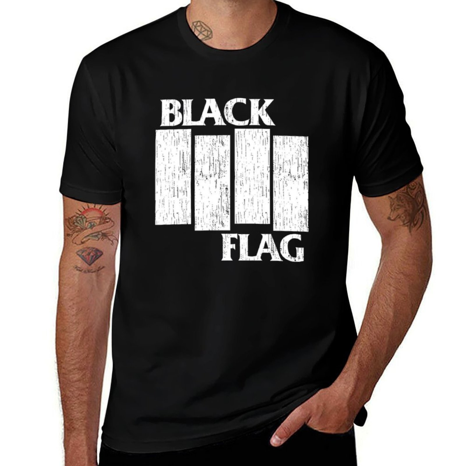 BLACK FLAG GRAPHIC Cotton Shipped T Shirt
