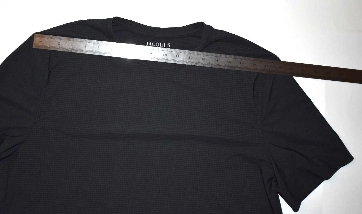 Jacques NY Men’s Size L Gray Ribbed Performance T Shirt Polyamide Blend