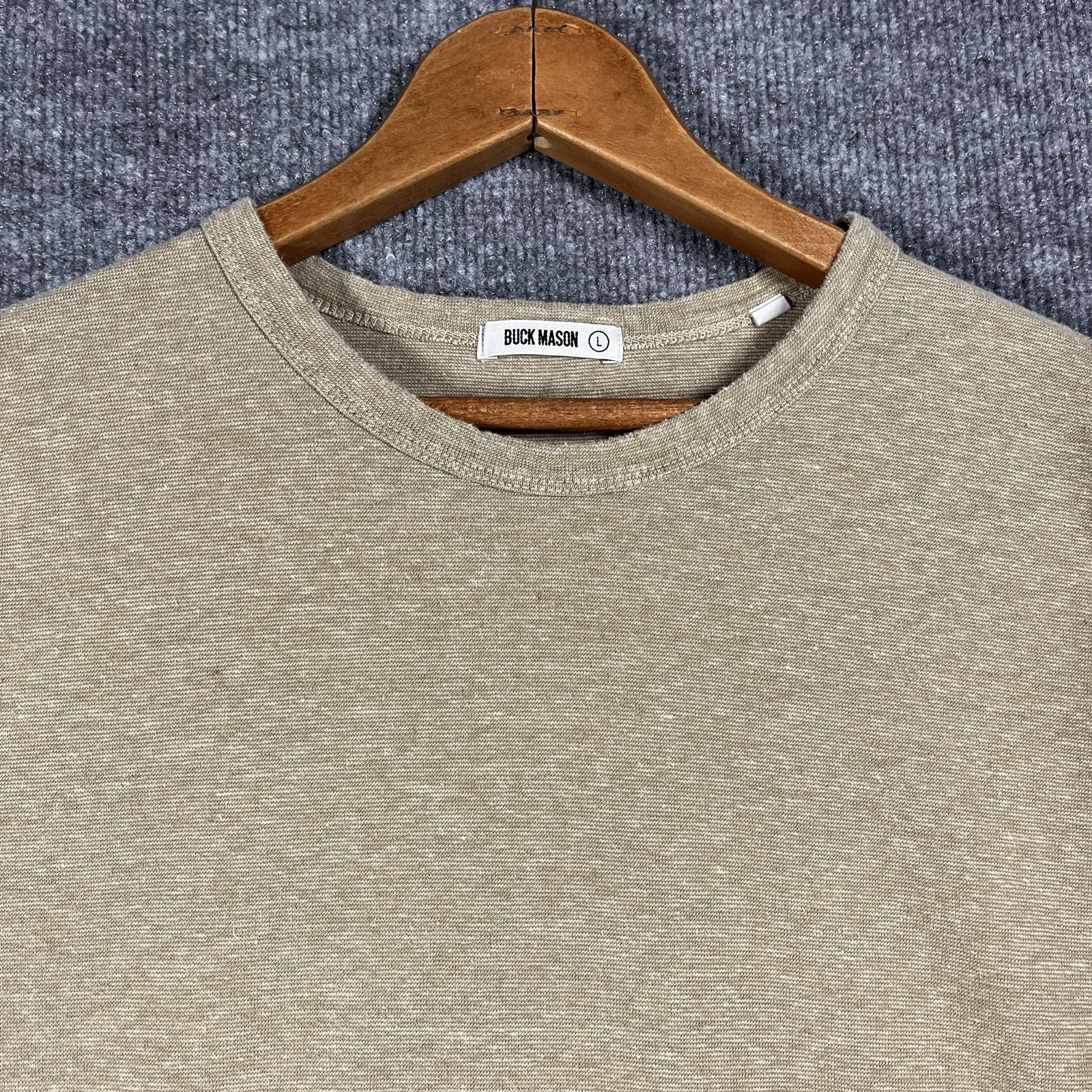 Buck Mason Yuma Tee T-Shirt Mens L Hemp Blend Short Sleeve Crewneck Olive