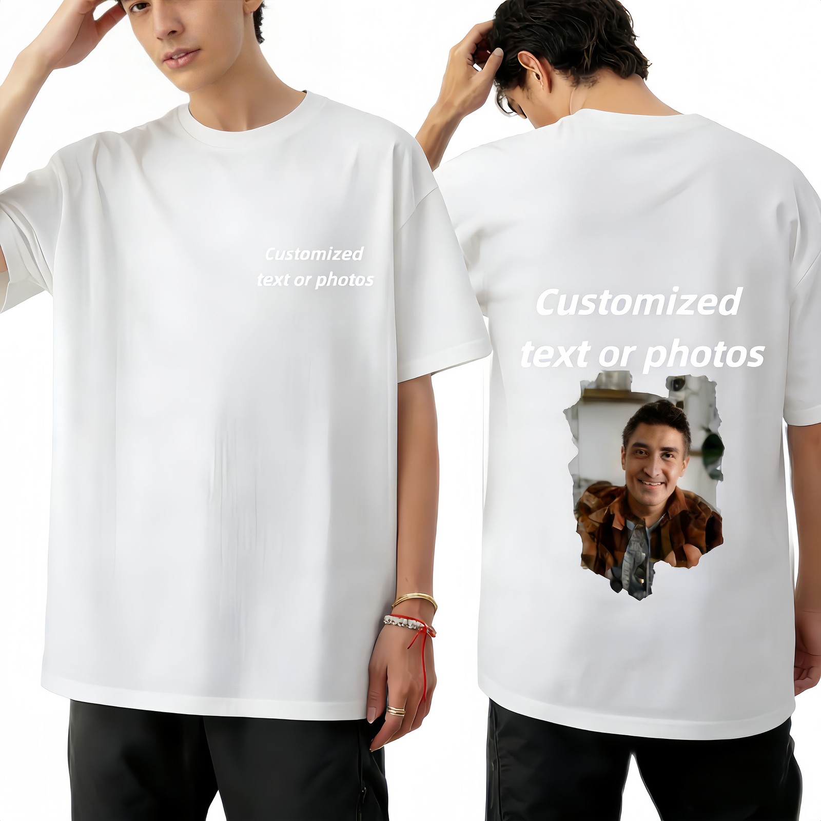 Custom Event Organizer T‑Shirt,Company Logo Front & Back Print Holiday Team Wear