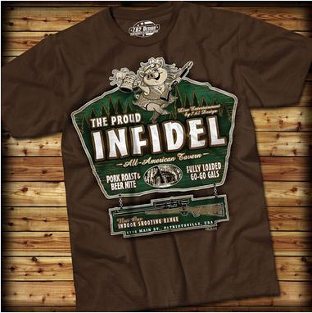7.62 design screen printed shirt – Proud Infidel Brown