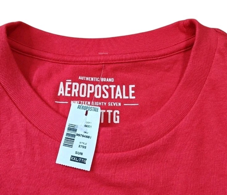Aeropostale Modern Single Stitch T-shirt XXL Red Crewneck Big A Graphic Y2k Nwt