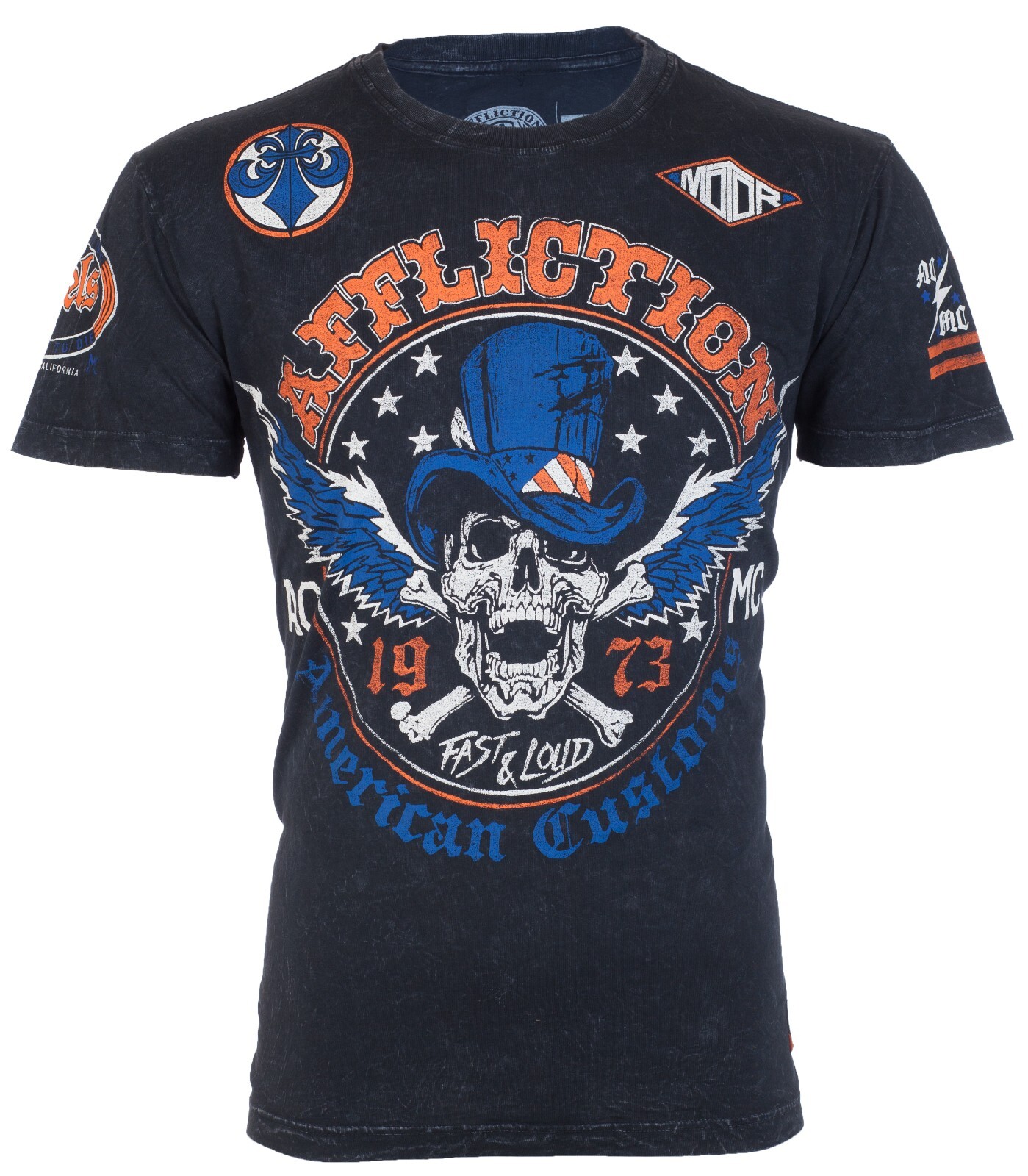 $58 AFFLICTION American Customs STRAIGHT SIX Short Sleeve Slim Fit T-shirt NWT
