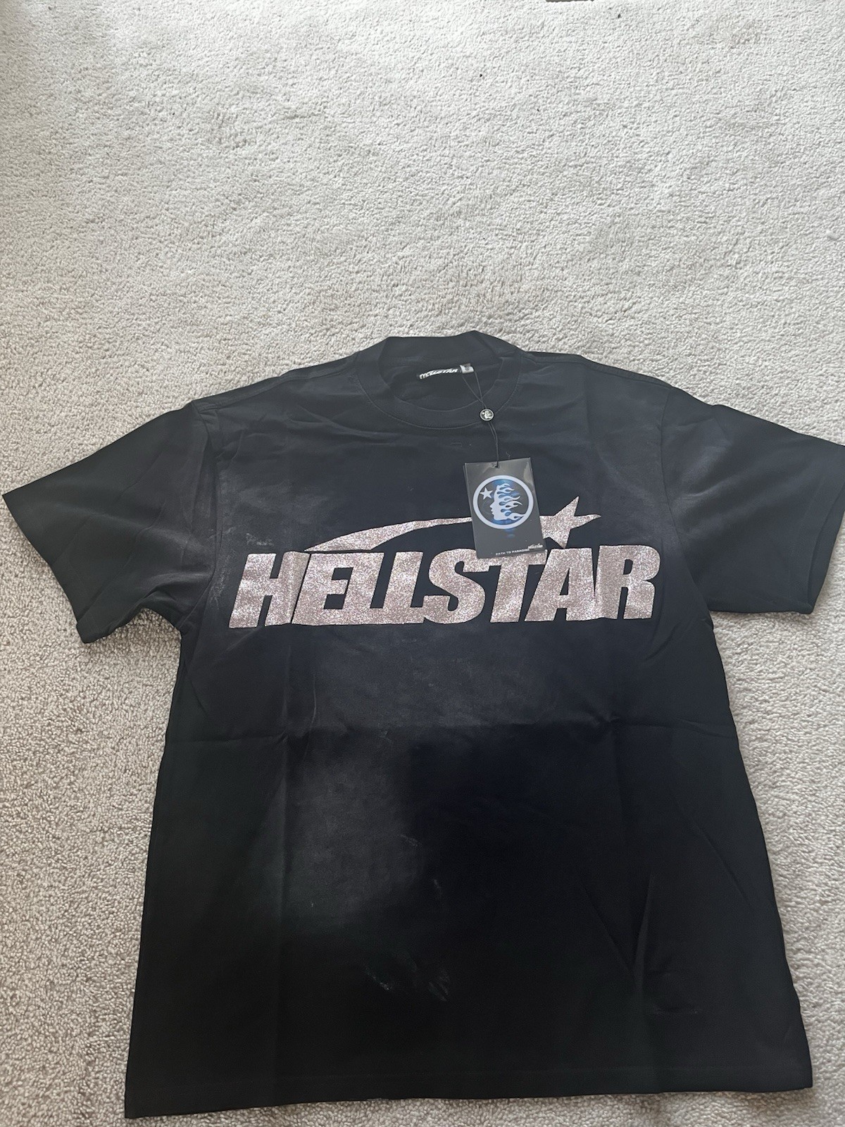 Hellstar Men’s M Black/Gray Graphic Logo Crew Neck Short Sleeve T-Shirt