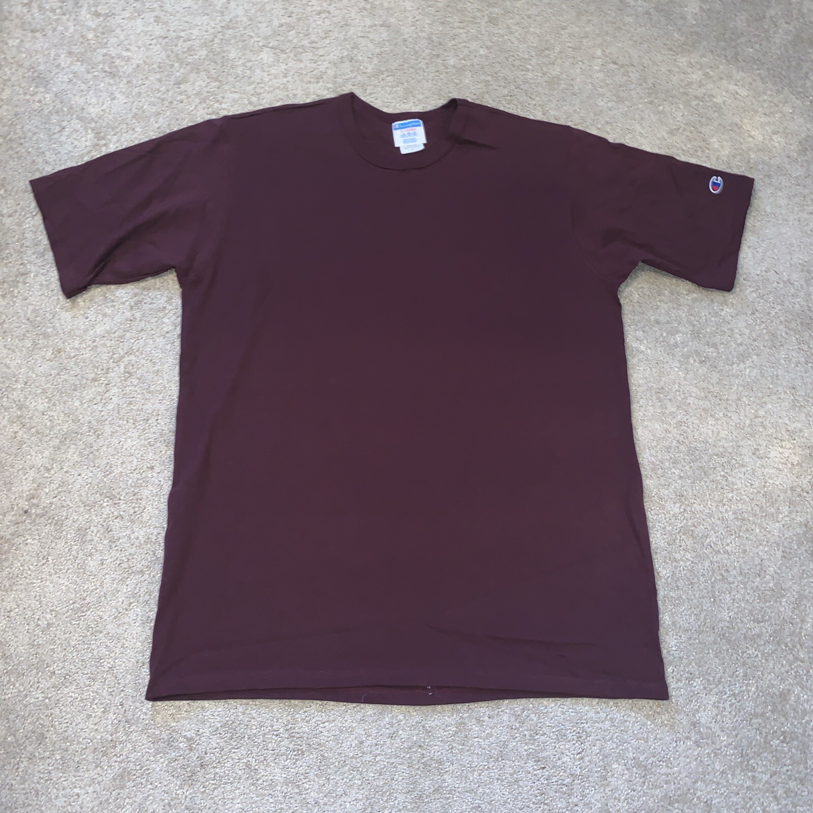 VTG Champion Maroon Plum Heavy Weight Cotton TShirt EXTRA LARGE Unisex Lot Of 12