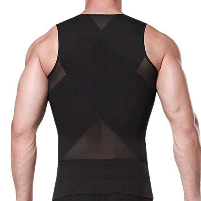 Men Compression Vest Post-Surgical Gynecomastia Shirt Body Shaper Tummy Control
