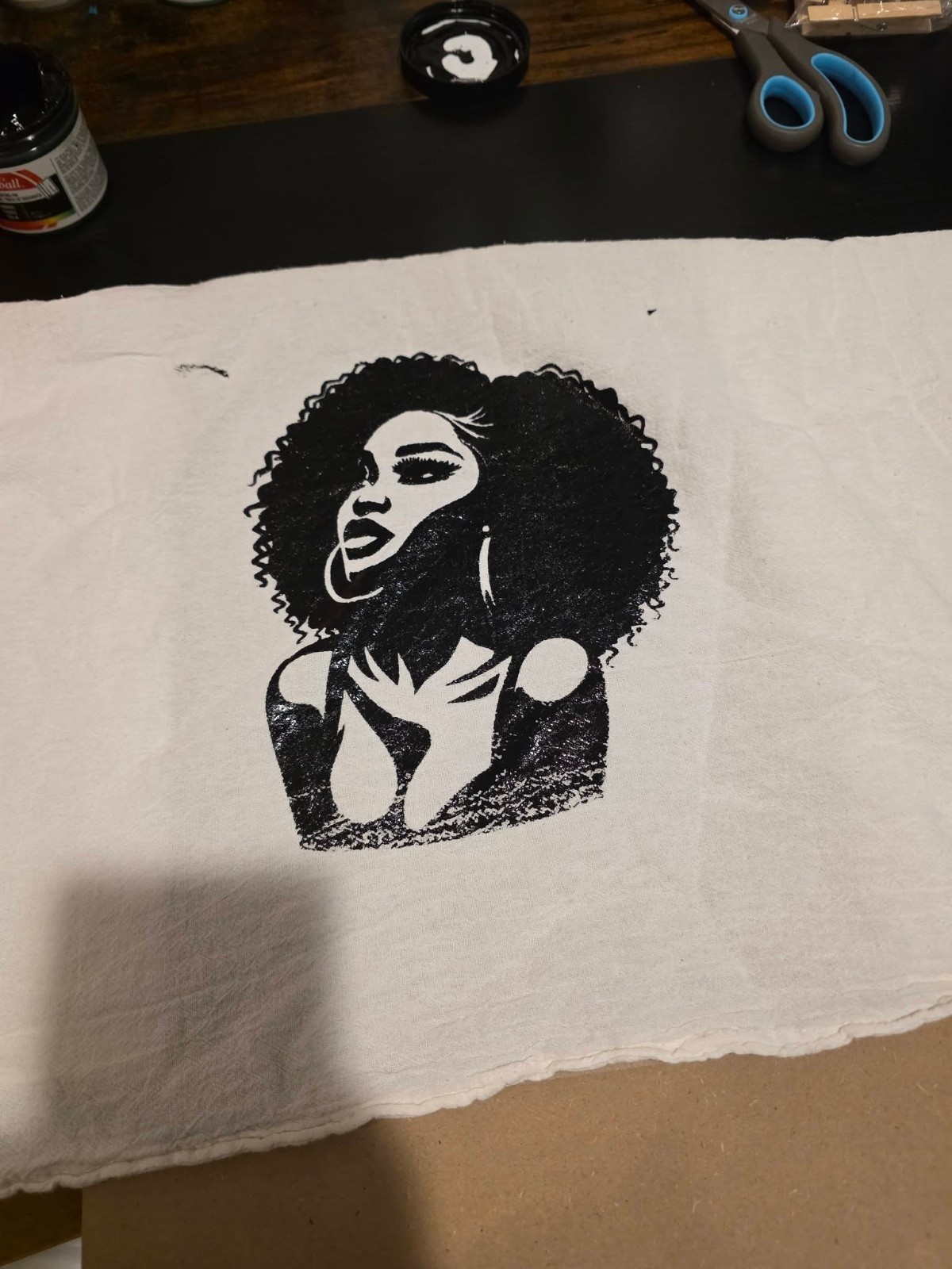 Screen Printed T Shirt of a Beautiful Black Woman 2