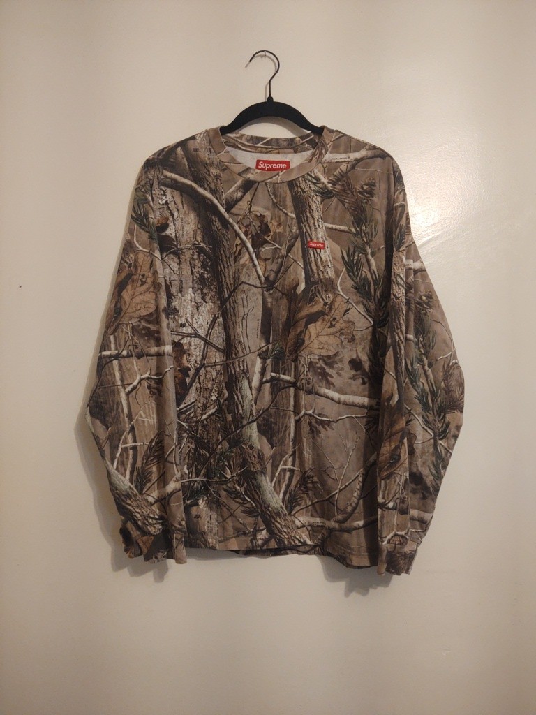 Supreme Small Box Logo L/S Tee Real Tree Camo Size M